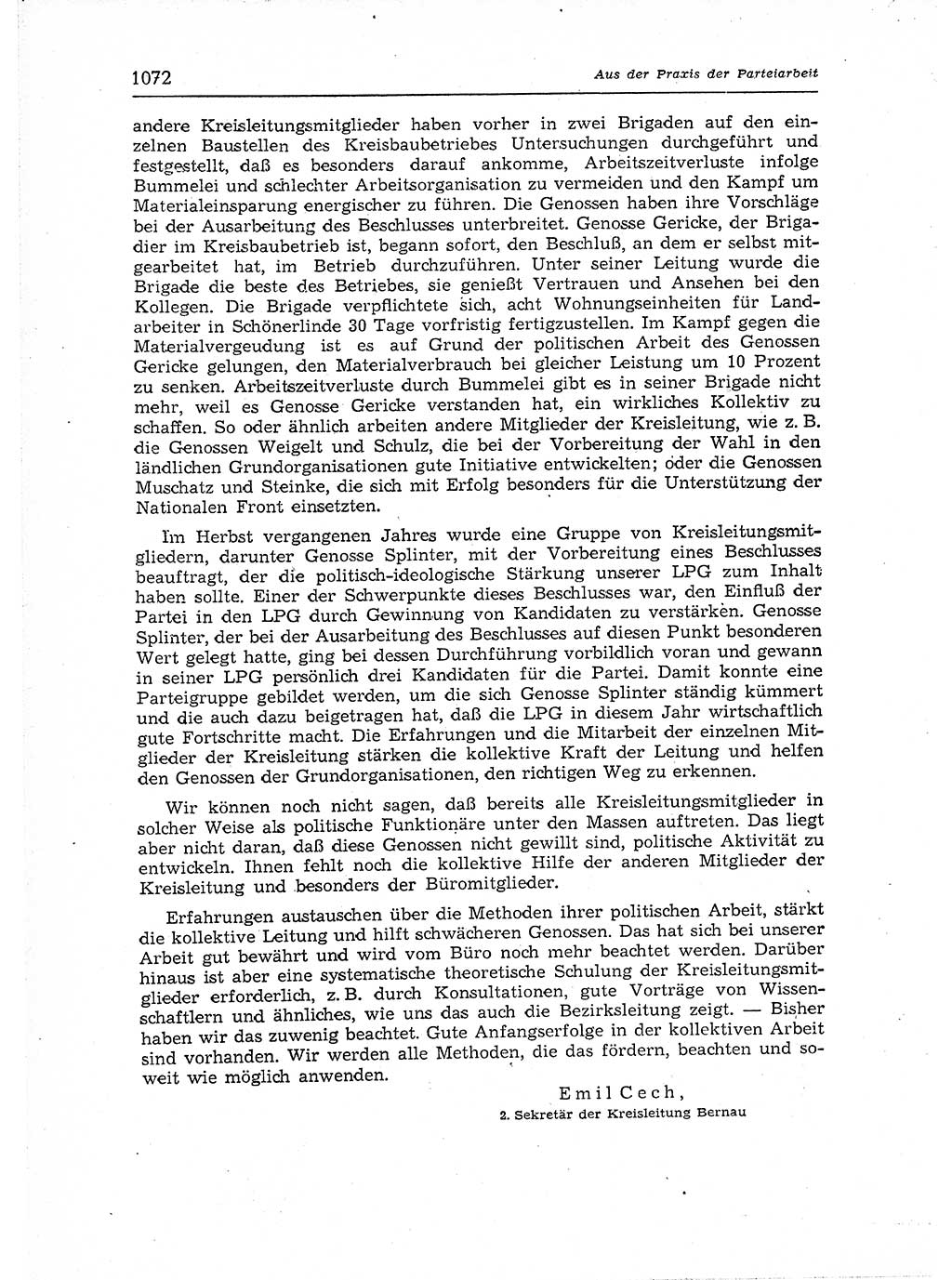 Neuer Weg (NW), Organ des Zentralkomitees (ZK) der SED (Sozialistische Einheitspartei Deutschlands) für Fragen des Parteiaufbaus und des Parteilebens, 12. Jahrgang [Deutsche Demokratische Republik (DDR)] 1957, Seite 1072 (NW ZK SED DDR 1957, S. 1072)