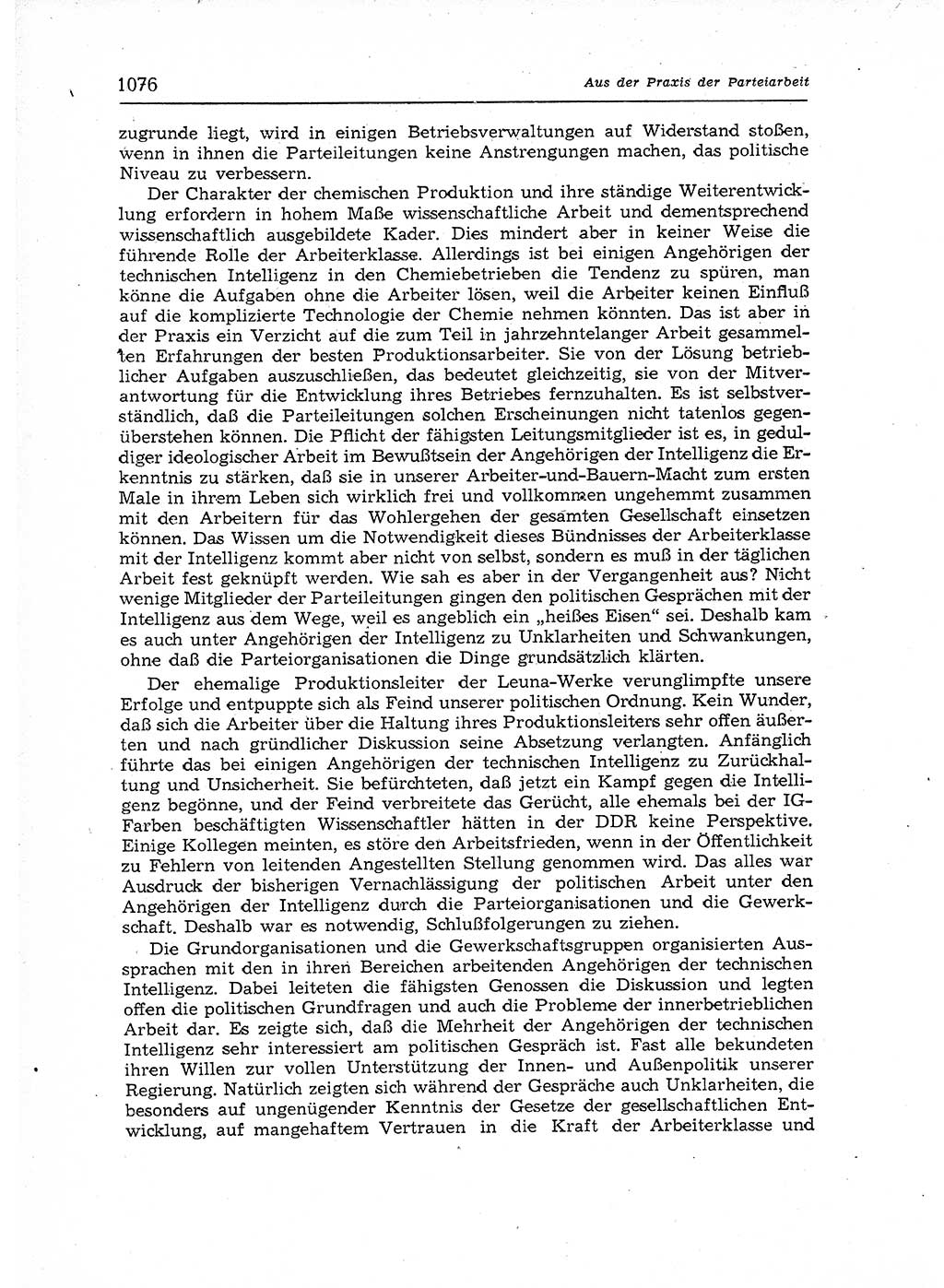 Neuer Weg (NW), Organ des Zentralkomitees (ZK) der SED (Sozialistische Einheitspartei Deutschlands) für Fragen des Parteiaufbaus und des Parteilebens, 12. Jahrgang [Deutsche Demokratische Republik (DDR)] 1957, Seite 1076 (NW ZK SED DDR 1957, S. 1076)