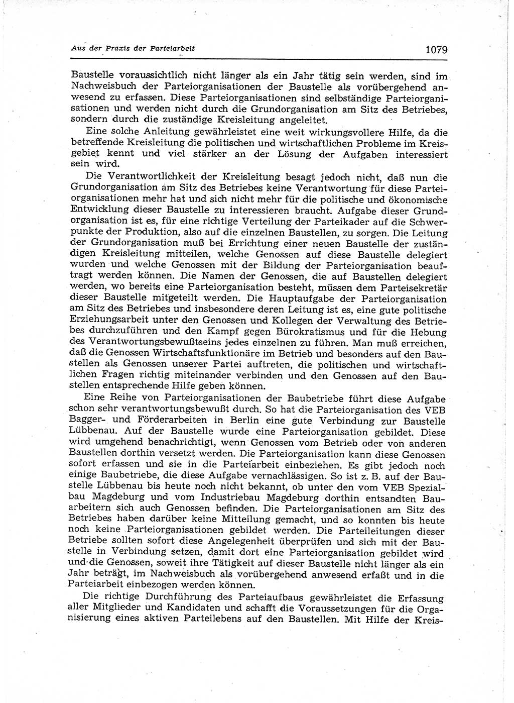 Neuer Weg (NW), Organ des Zentralkomitees (ZK) der SED (Sozialistische Einheitspartei Deutschlands) für Fragen des Parteiaufbaus und des Parteilebens, 12. Jahrgang [Deutsche Demokratische Republik (DDR)] 1957, Seite 1079 (NW ZK SED DDR 1957, S. 1079)