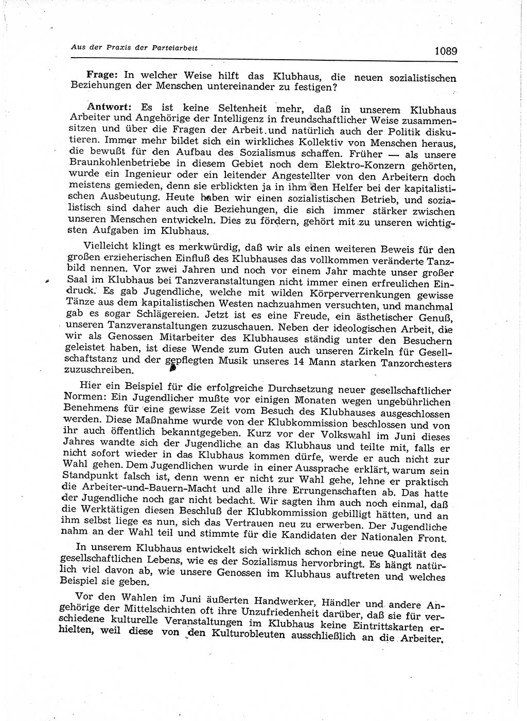 Neuer Weg (NW), Organ des Zentralkomitees (ZK) der SED (Sozialistische Einheitspartei Deutschlands) für Fragen des Parteiaufbaus und des Parteilebens, 12. Jahrgang [Deutsche Demokratische Republik (DDR)] 1957, Seite 1089 (NW ZK SED DDR 1957, S. 1089)
