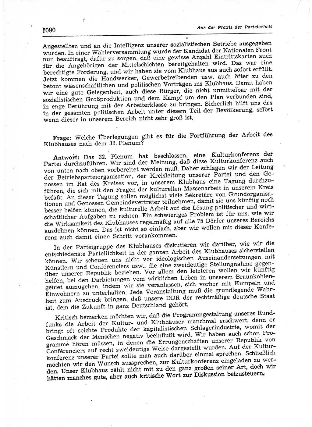 Neuer Weg (NW), Organ des Zentralkomitees (ZK) der SED (Sozialistische Einheitspartei Deutschlands) für Fragen des Parteiaufbaus und des Parteilebens, 12. Jahrgang [Deutsche Demokratische Republik (DDR)] 1957, Seite 1090 (NW ZK SED DDR 1957, S. 1090)
