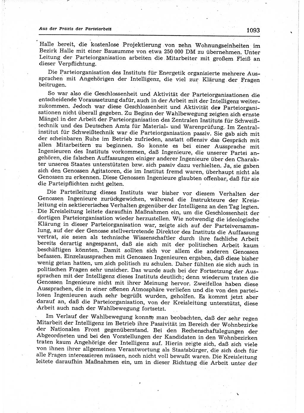 Neuer Weg (NW), Organ des Zentralkomitees (ZK) der SED (Sozialistische Einheitspartei Deutschlands) für Fragen des Parteiaufbaus und des Parteilebens, 12. Jahrgang [Deutsche Demokratische Republik (DDR)] 1957, Seite 1093 (NW ZK SED DDR 1957, S. 1093)