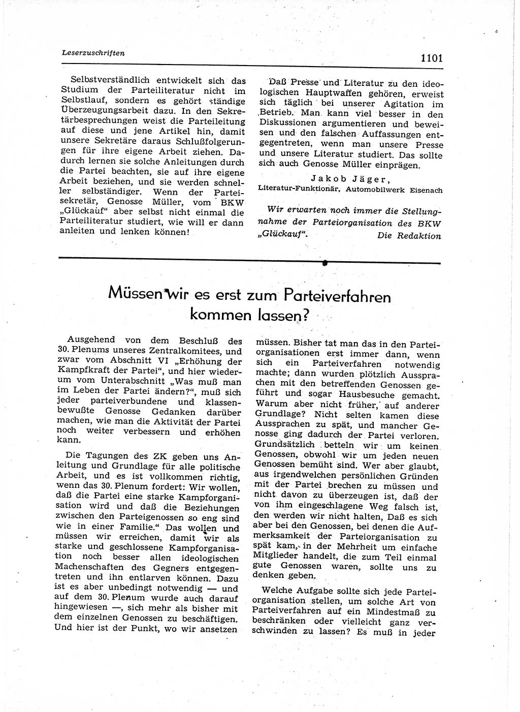 Neuer Weg (NW), Organ des Zentralkomitees (ZK) der SED (Sozialistische Einheitspartei Deutschlands) für Fragen des Parteiaufbaus und des Parteilebens, 12. Jahrgang [Deutsche Demokratische Republik (DDR)] 1957, Seite 1101 (NW ZK SED DDR 1957, S. 1101)