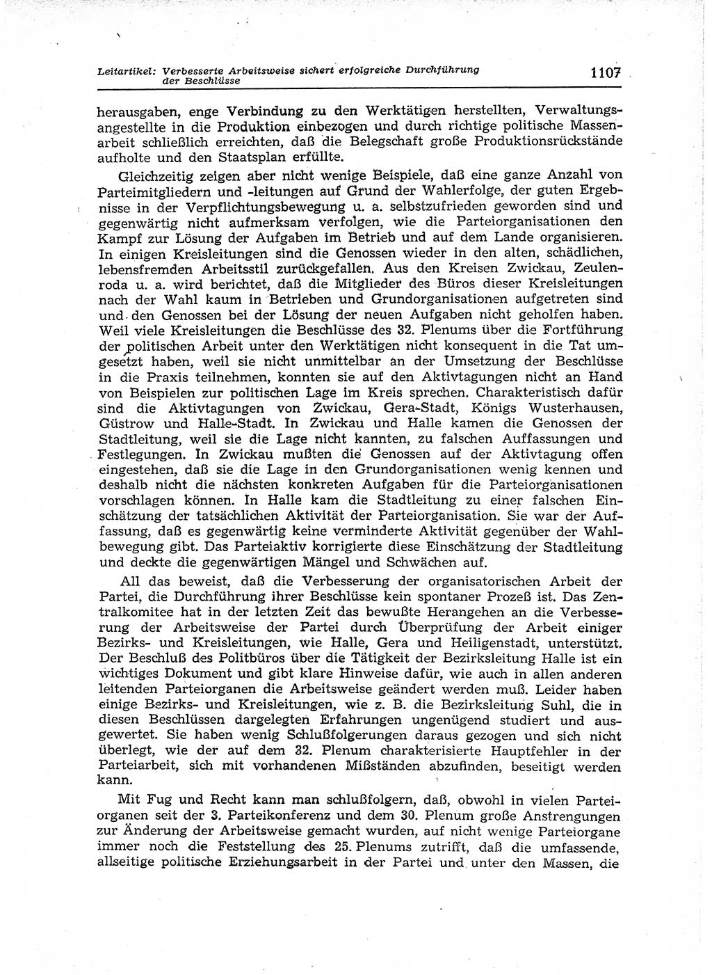 Neuer Weg (NW), Organ des Zentralkomitees (ZK) der SED (Sozialistische Einheitspartei Deutschlands) für Fragen des Parteiaufbaus und des Parteilebens, 12. Jahrgang [Deutsche Demokratische Republik (DDR)] 1957, Seite 1107 (NW ZK SED DDR 1957, S. 1107)