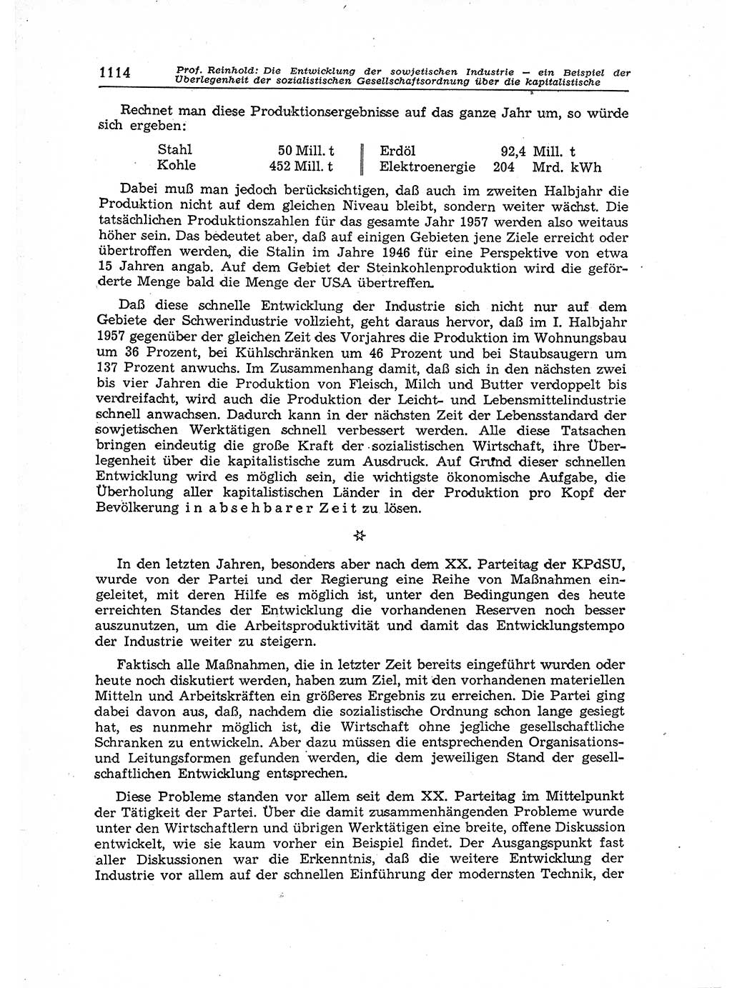 Neuer Weg (NW), Organ des Zentralkomitees (ZK) der SED (Sozialistische Einheitspartei Deutschlands) für Fragen des Parteiaufbaus und des Parteilebens, 12. Jahrgang [Deutsche Demokratische Republik (DDR)] 1957, Seite 1114 (NW ZK SED DDR 1957, S. 1114)