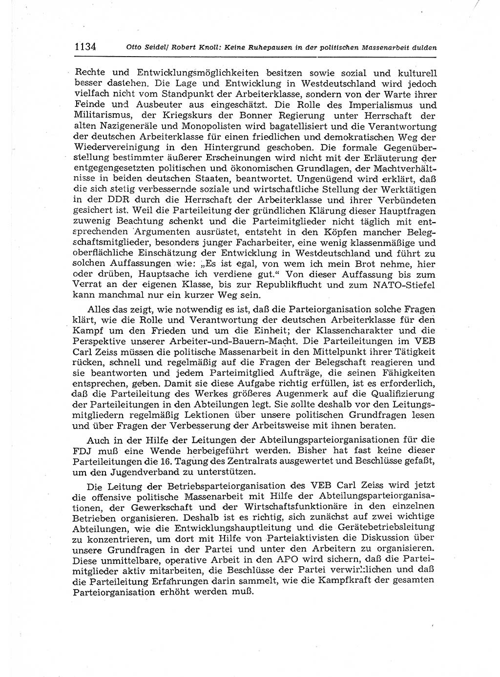 Neuer Weg (NW), Organ des Zentralkomitees (ZK) der SED (Sozialistische Einheitspartei Deutschlands) für Fragen des Parteiaufbaus und des Parteilebens, 12. Jahrgang [Deutsche Demokratische Republik (DDR)] 1957, Seite 1134 (NW ZK SED DDR 1957, S. 1134)