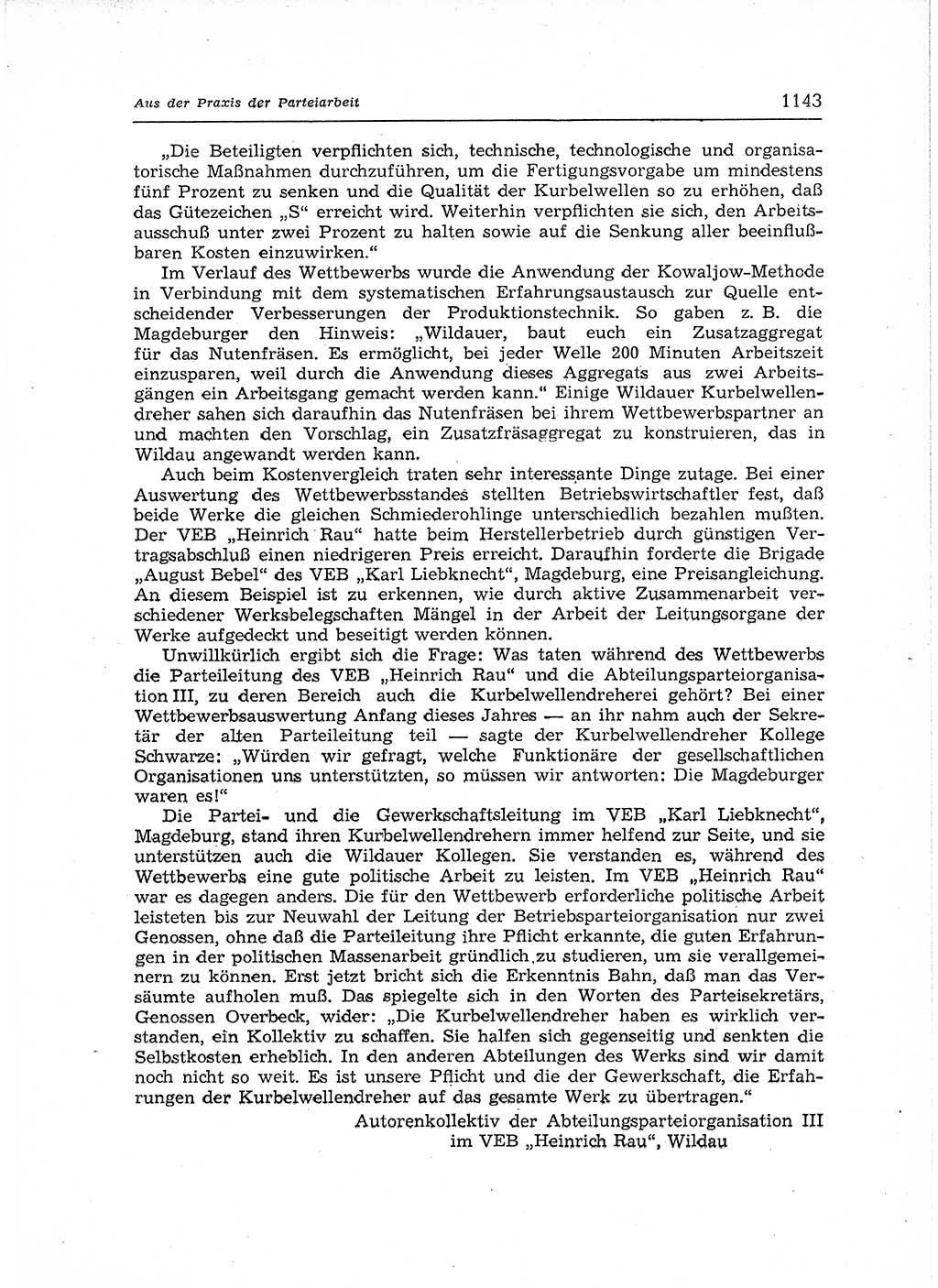 Neuer Weg (NW), Organ des Zentralkomitees (ZK) der SED (Sozialistische Einheitspartei Deutschlands) für Fragen des Parteiaufbaus und des Parteilebens, 12. Jahrgang [Deutsche Demokratische Republik (DDR)] 1957, Seite 1143 (NW ZK SED DDR 1957, S. 1143)