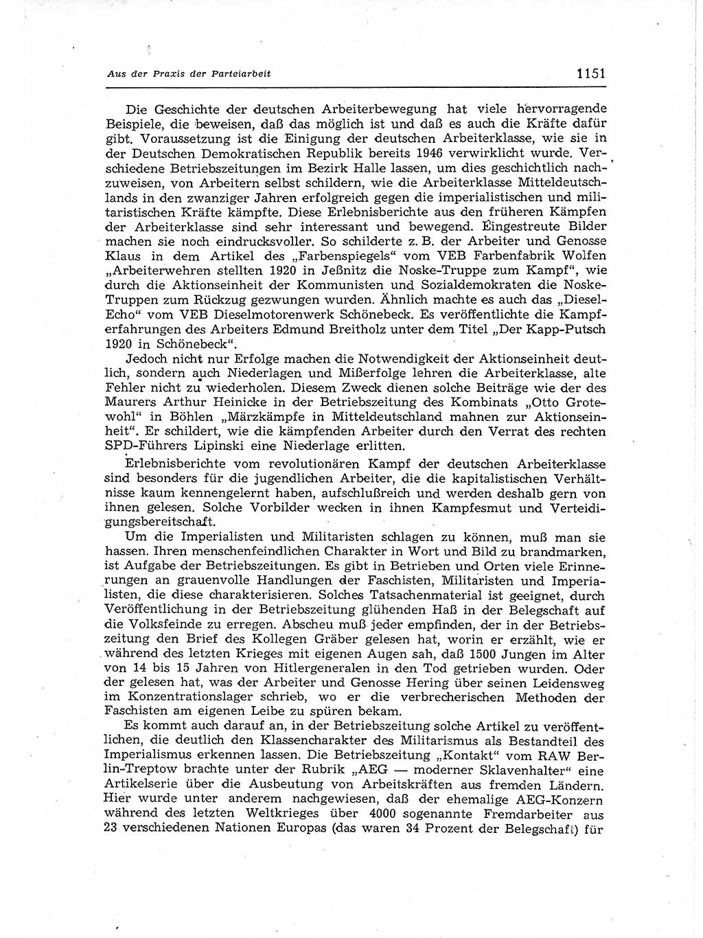 Neuer Weg (NW), Organ des Zentralkomitees (ZK) der SED (Sozialistische Einheitspartei Deutschlands) für Fragen des Parteiaufbaus und des Parteilebens, 12. Jahrgang [Deutsche Demokratische Republik (DDR)] 1957, Seite 1151 (NW ZK SED DDR 1957, S. 1151)