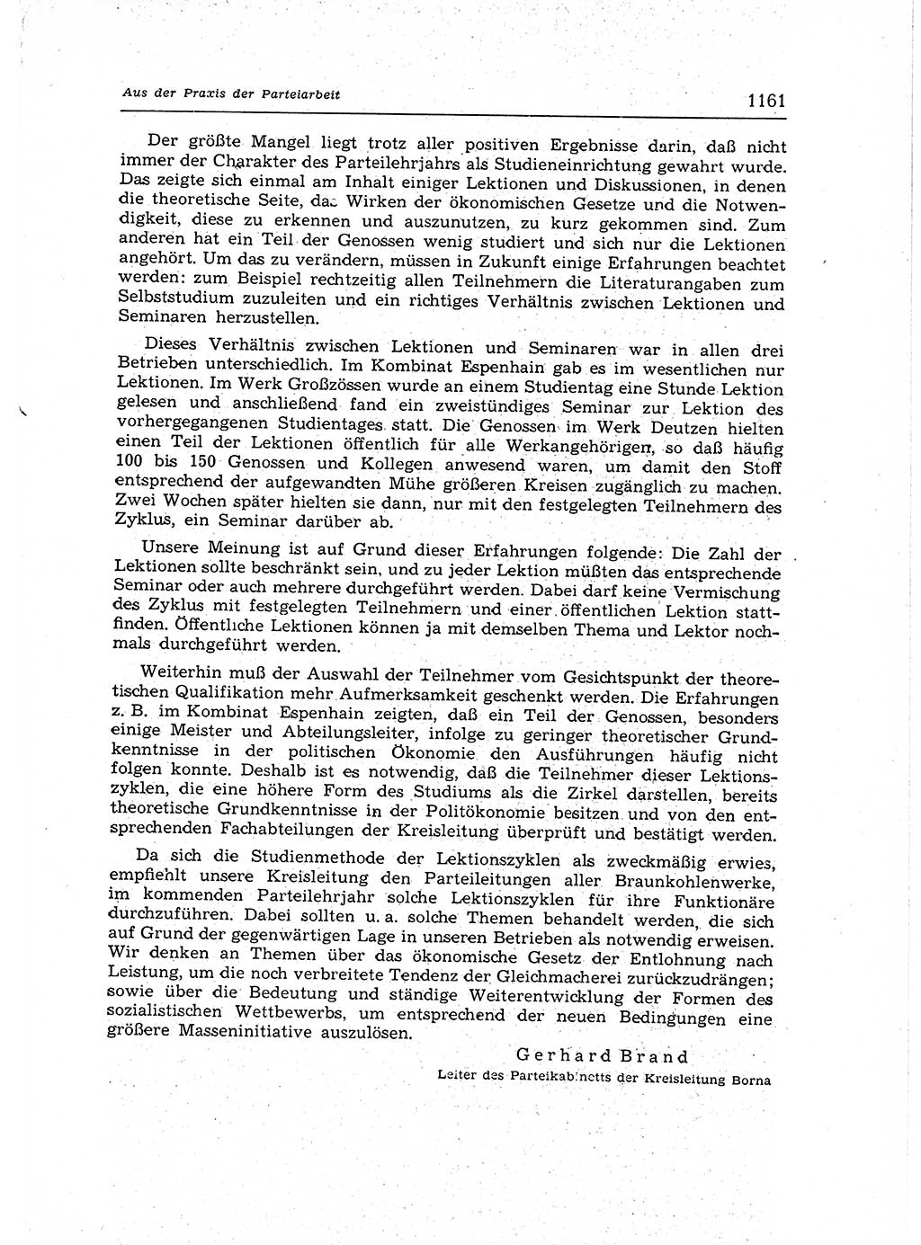 Neuer Weg (NW), Organ des Zentralkomitees (ZK) der SED (Sozialistische Einheitspartei Deutschlands) für Fragen des Parteiaufbaus und des Parteilebens, 12. Jahrgang [Deutsche Demokratische Republik (DDR)] 1957, Seite 1161 (NW ZK SED DDR 1957, S. 1161)