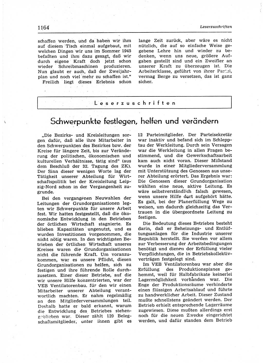 Neuer Weg (NW), Organ des Zentralkomitees (ZK) der SED (Sozialistische Einheitspartei Deutschlands) für Fragen des Parteiaufbaus und des Parteilebens, 12. Jahrgang [Deutsche Demokratische Republik (DDR)] 1957, Seite 1164 (NW ZK SED DDR 1957, S. 1164)