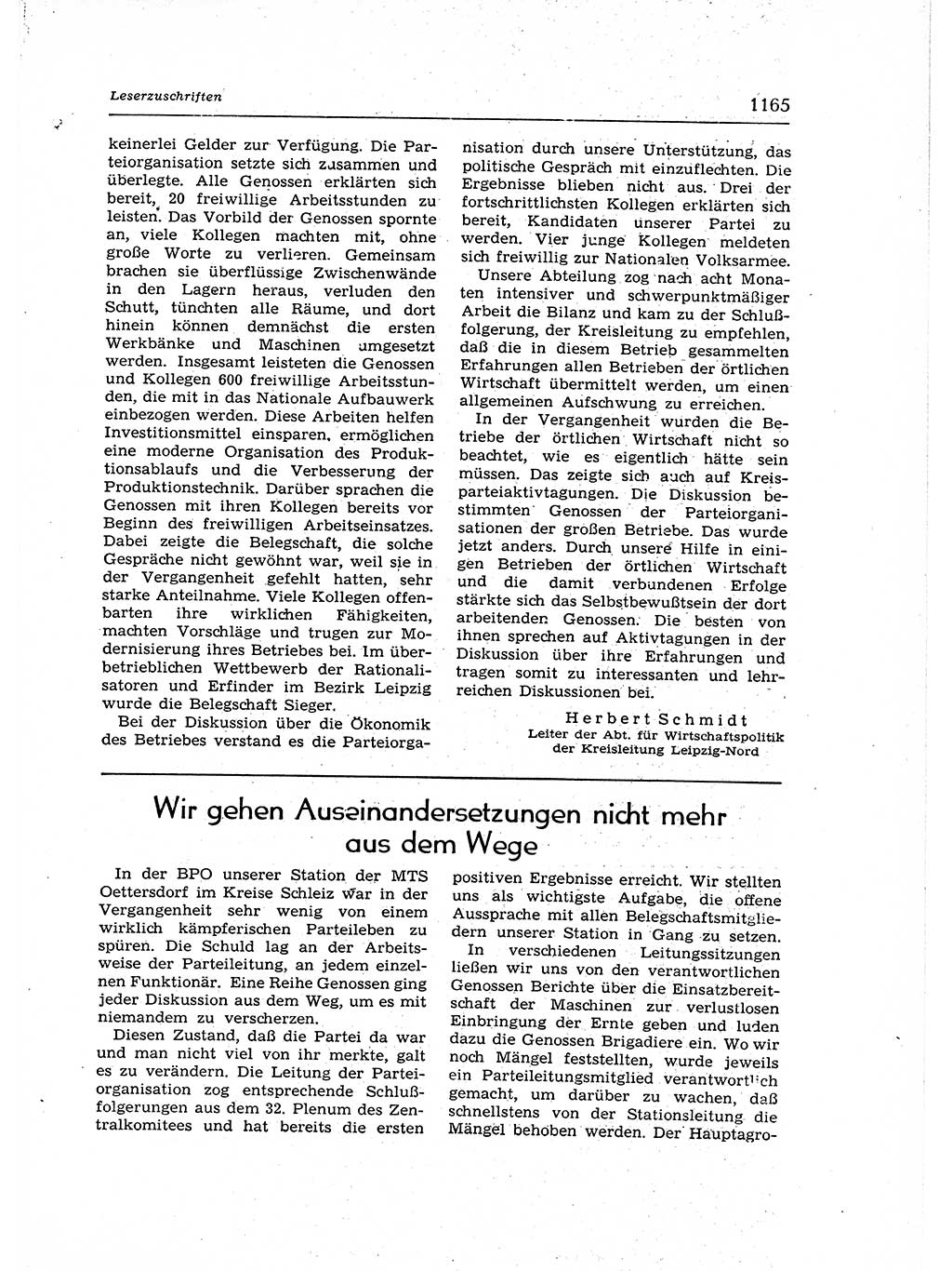 Neuer Weg (NW), Organ des Zentralkomitees (ZK) der SED (Sozialistische Einheitspartei Deutschlands) für Fragen des Parteiaufbaus und des Parteilebens, 12. Jahrgang [Deutsche Demokratische Republik (DDR)] 1957, Seite 1165 (NW ZK SED DDR 1957, S. 1165)