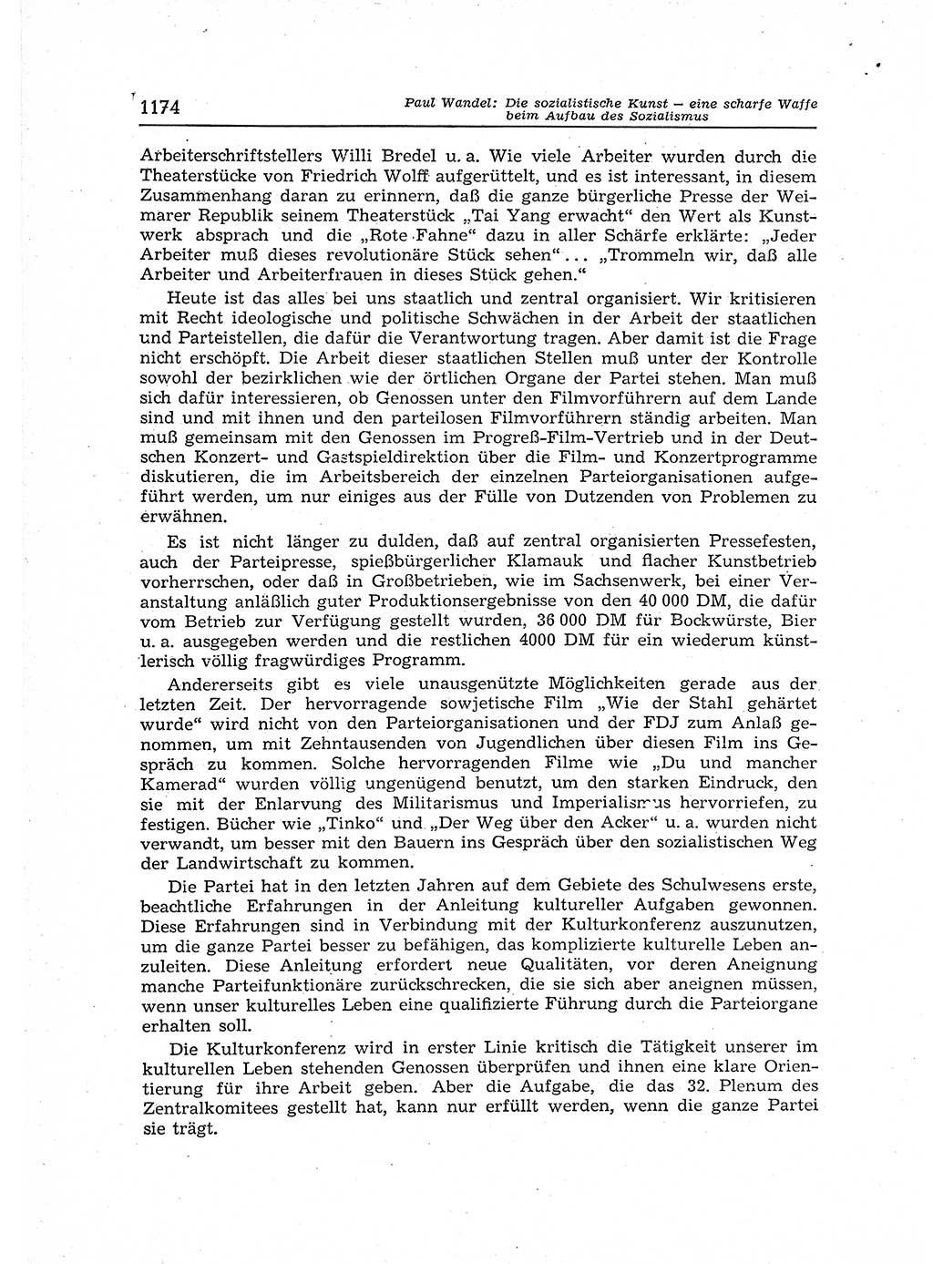 Neuer Weg (NW), Organ des Zentralkomitees (ZK) der SED (Sozialistische Einheitspartei Deutschlands) für Fragen des Parteiaufbaus und des Parteilebens, 12. Jahrgang [Deutsche Demokratische Republik (DDR)] 1957, Seite 1174 (NW ZK SED DDR 1957, S. 1174)