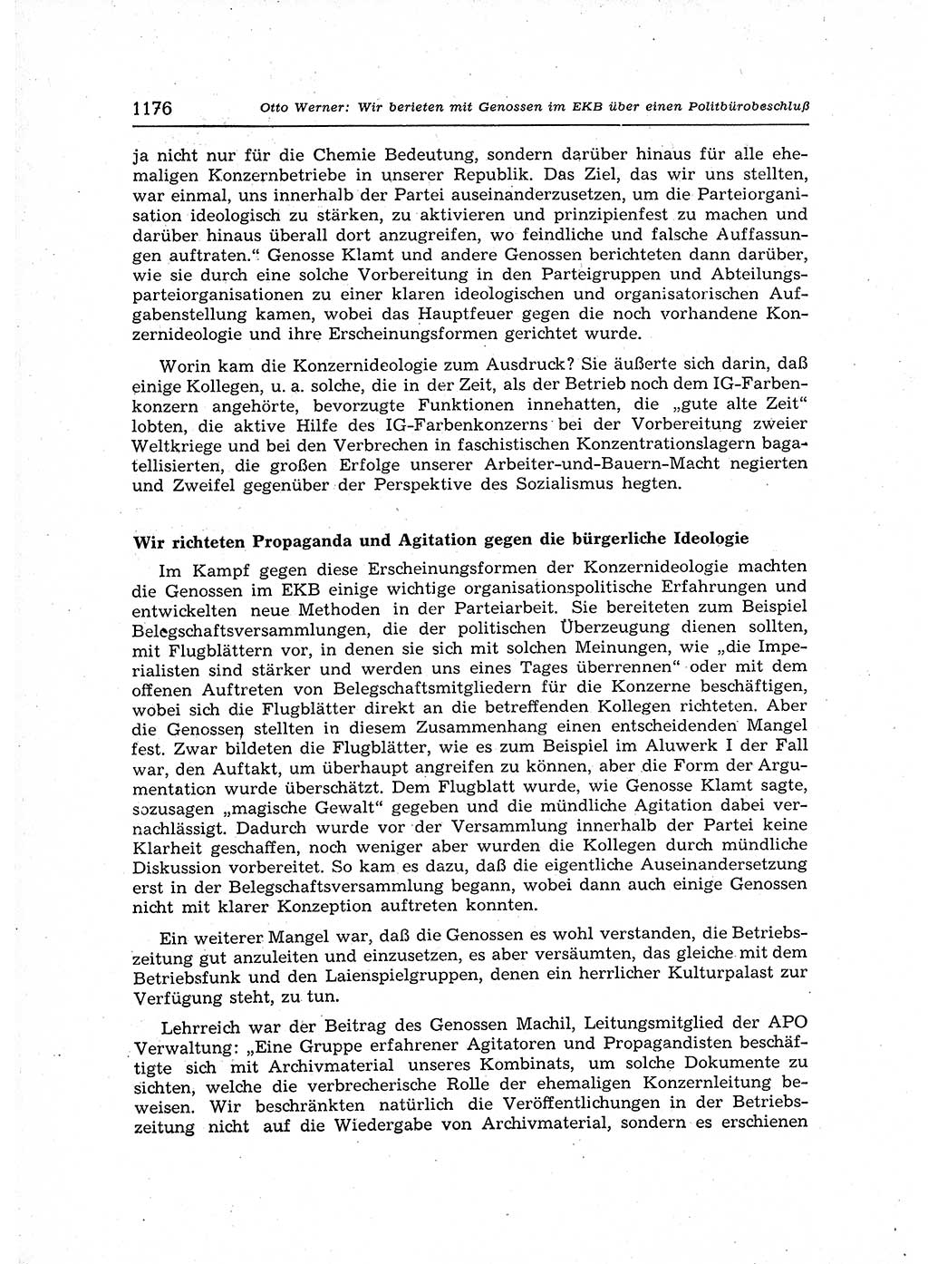 Neuer Weg (NW), Organ des Zentralkomitees (ZK) der SED (Sozialistische Einheitspartei Deutschlands) für Fragen des Parteiaufbaus und des Parteilebens, 12. Jahrgang [Deutsche Demokratische Republik (DDR)] 1957, Seite 1176 (NW ZK SED DDR 1957, S. 1176)