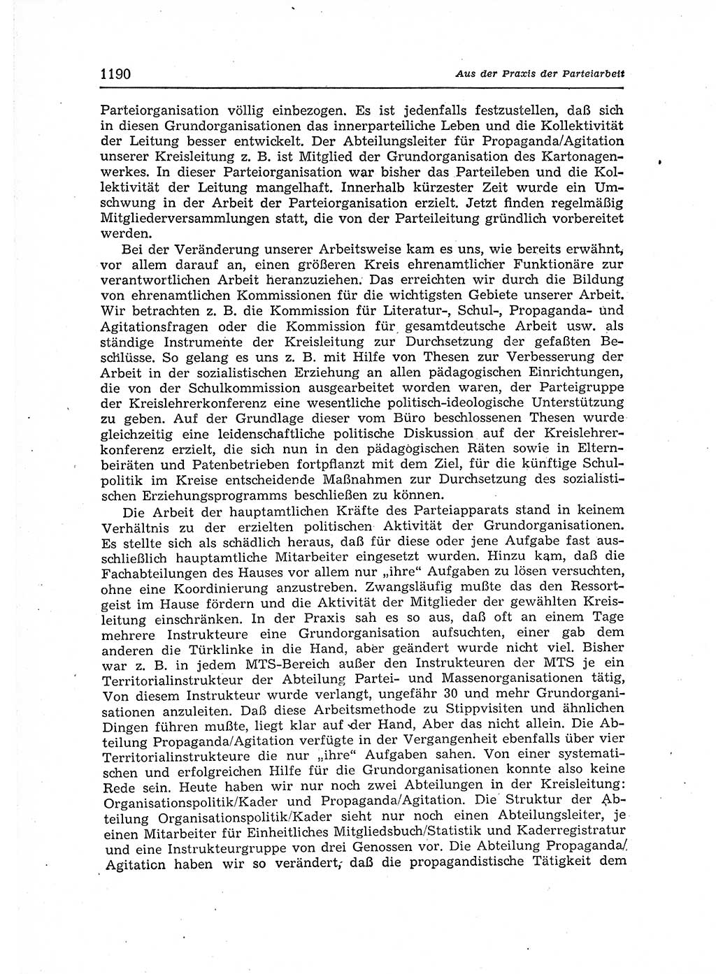 Neuer Weg (NW), Organ des Zentralkomitees (ZK) der SED (Sozialistische Einheitspartei Deutschlands) für Fragen des Parteiaufbaus und des Parteilebens, 12. Jahrgang [Deutsche Demokratische Republik (DDR)] 1957, Seite 1190 (NW ZK SED DDR 1957, S. 1190)