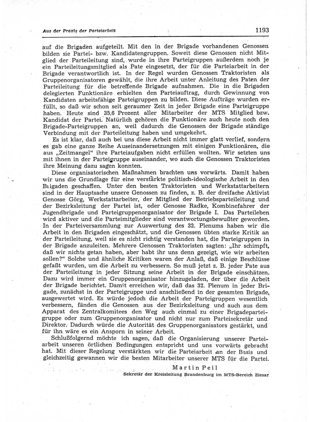 Neuer Weg (NW), Organ des Zentralkomitees (ZK) der SED (Sozialistische Einheitspartei Deutschlands) für Fragen des Parteiaufbaus und des Parteilebens, 12. Jahrgang [Deutsche Demokratische Republik (DDR)] 1957, Seite 1193 (NW ZK SED DDR 1957, S. 1193)