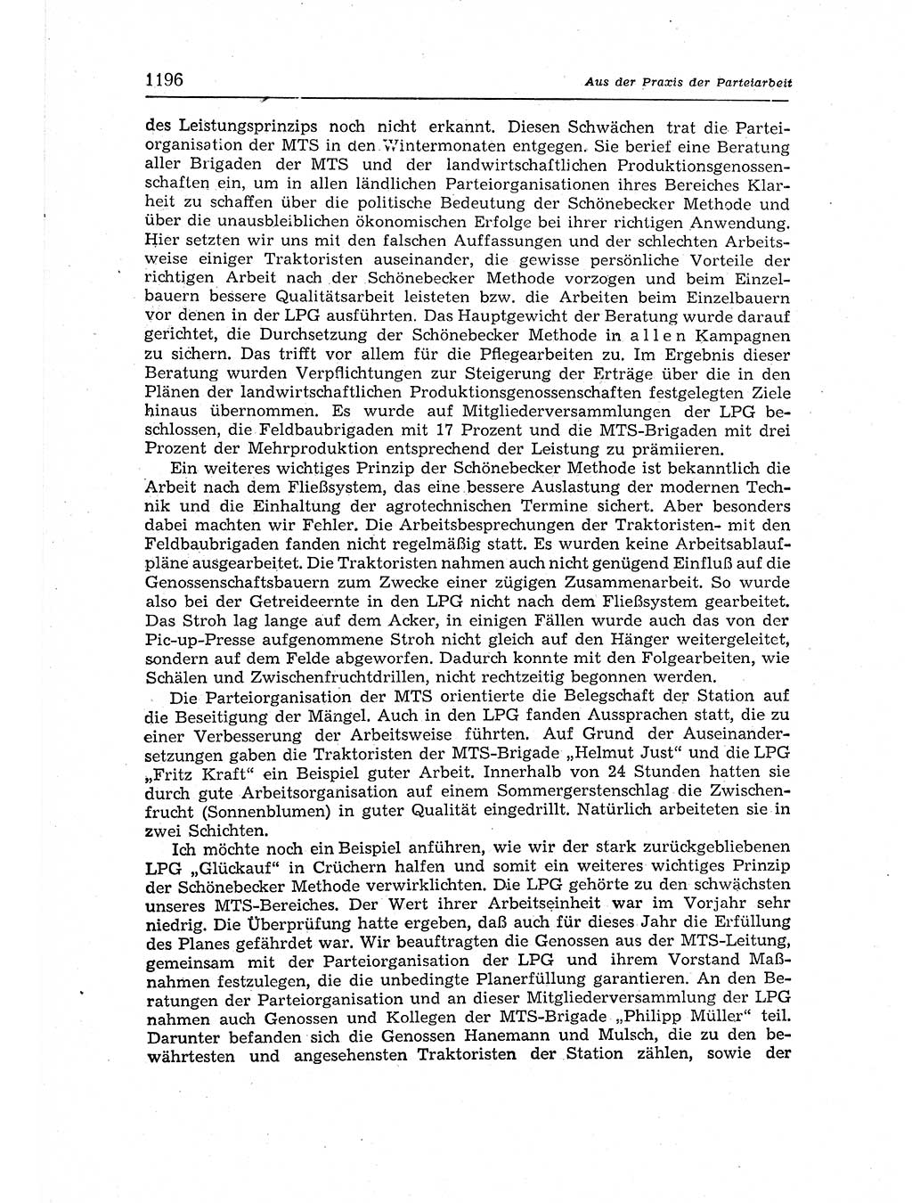 Neuer Weg (NW), Organ des Zentralkomitees (ZK) der SED (Sozialistische Einheitspartei Deutschlands) für Fragen des Parteiaufbaus und des Parteilebens, 12. Jahrgang [Deutsche Demokratische Republik (DDR)] 1957, Seite 1196 (NW ZK SED DDR 1957, S. 1196)