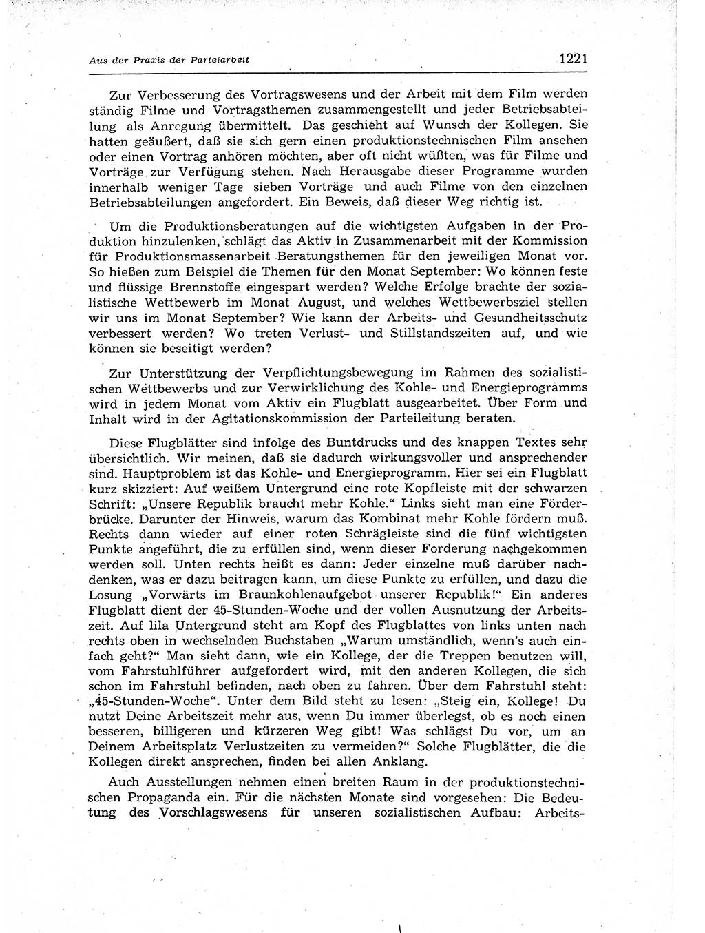 Neuer Weg (NW), Organ des Zentralkomitees (ZK) der SED (Sozialistische Einheitspartei Deutschlands) für Fragen des Parteiaufbaus und des Parteilebens, 12. Jahrgang [Deutsche Demokratische Republik (DDR)] 1957, Seite 1221 (NW ZK SED DDR 1957, S. 1221)