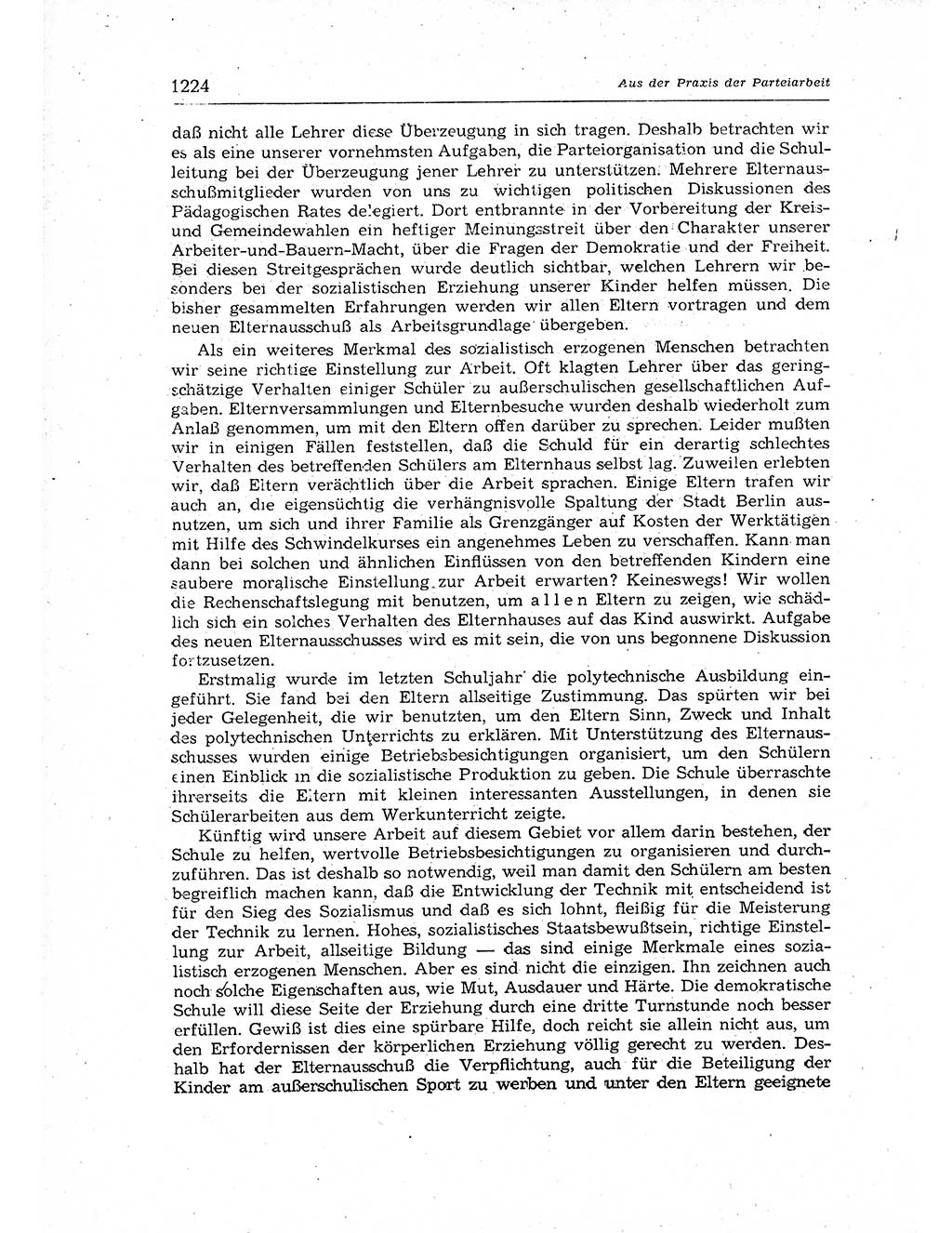Neuer Weg (NW), Organ des Zentralkomitees (ZK) der SED (Sozialistische Einheitspartei Deutschlands) für Fragen des Parteiaufbaus und des Parteilebens, 12. Jahrgang [Deutsche Demokratische Republik (DDR)] 1957, Seite 1224 (NW ZK SED DDR 1957, S. 1224)