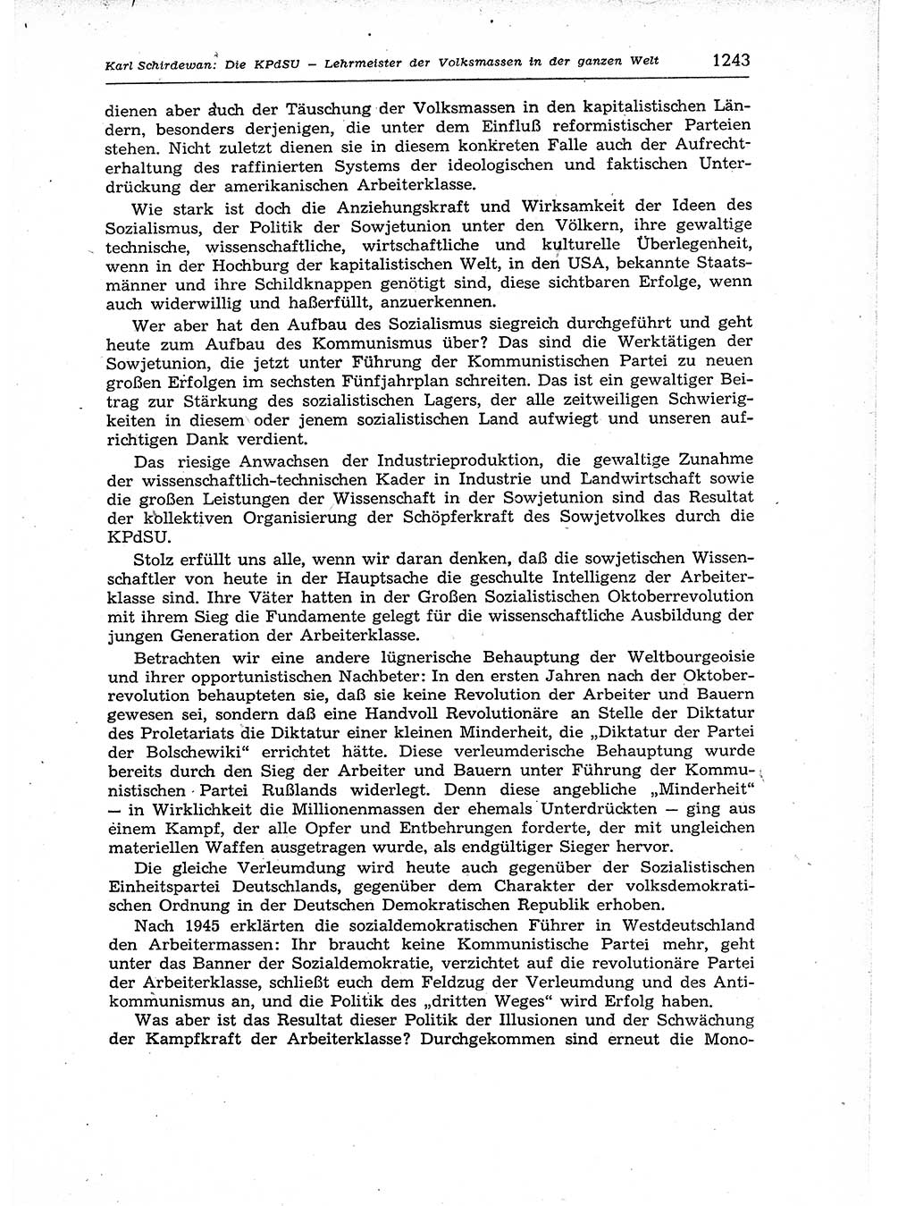 Neuer Weg (NW), Organ des Zentralkomitees (ZK) der SED (Sozialistische Einheitspartei Deutschlands) für Fragen des Parteiaufbaus und des Parteilebens, 12. Jahrgang [Deutsche Demokratische Republik (DDR)] 1957, Seite 1243 (NW ZK SED DDR 1957, S. 1243)