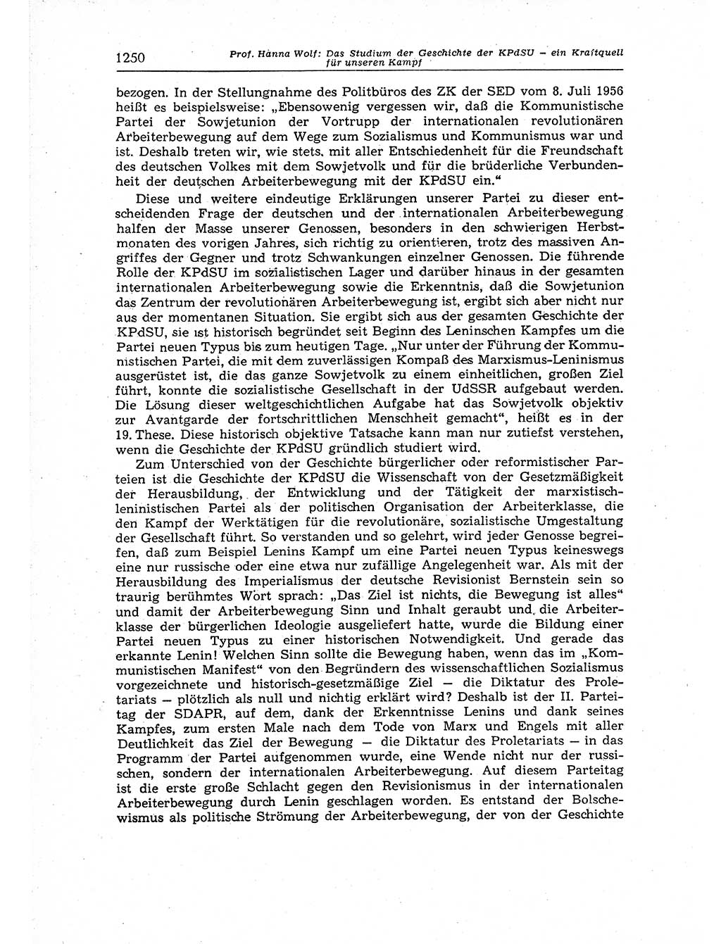 Neuer Weg (NW), Organ des Zentralkomitees (ZK) der SED (Sozialistische Einheitspartei Deutschlands) für Fragen des Parteiaufbaus und des Parteilebens, 12. Jahrgang [Deutsche Demokratische Republik (DDR)] 1957, Seite 1250 (NW ZK SED DDR 1957, S. 1250)