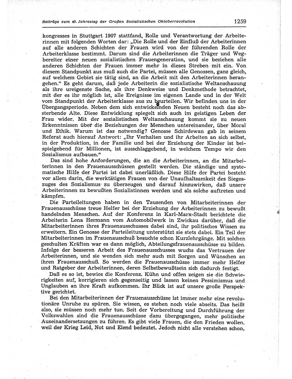 Neuer Weg (NW), Organ des Zentralkomitees (ZK) der SED (Sozialistische Einheitspartei Deutschlands) für Fragen des Parteiaufbaus und des Parteilebens, 12. Jahrgang [Deutsche Demokratische Republik (DDR)] 1957, Seite 1259 (NW ZK SED DDR 1957, S. 1259)