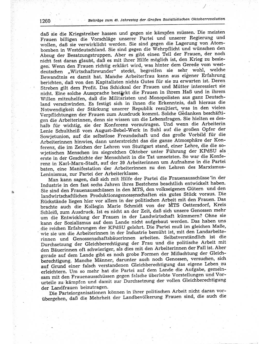 Neuer Weg (NW), Organ des Zentralkomitees (ZK) der SED (Sozialistische Einheitspartei Deutschlands) für Fragen des Parteiaufbaus und des Parteilebens, 12. Jahrgang [Deutsche Demokratische Republik (DDR)] 1957, Seite 1260 (NW ZK SED DDR 1957, S. 1260)
