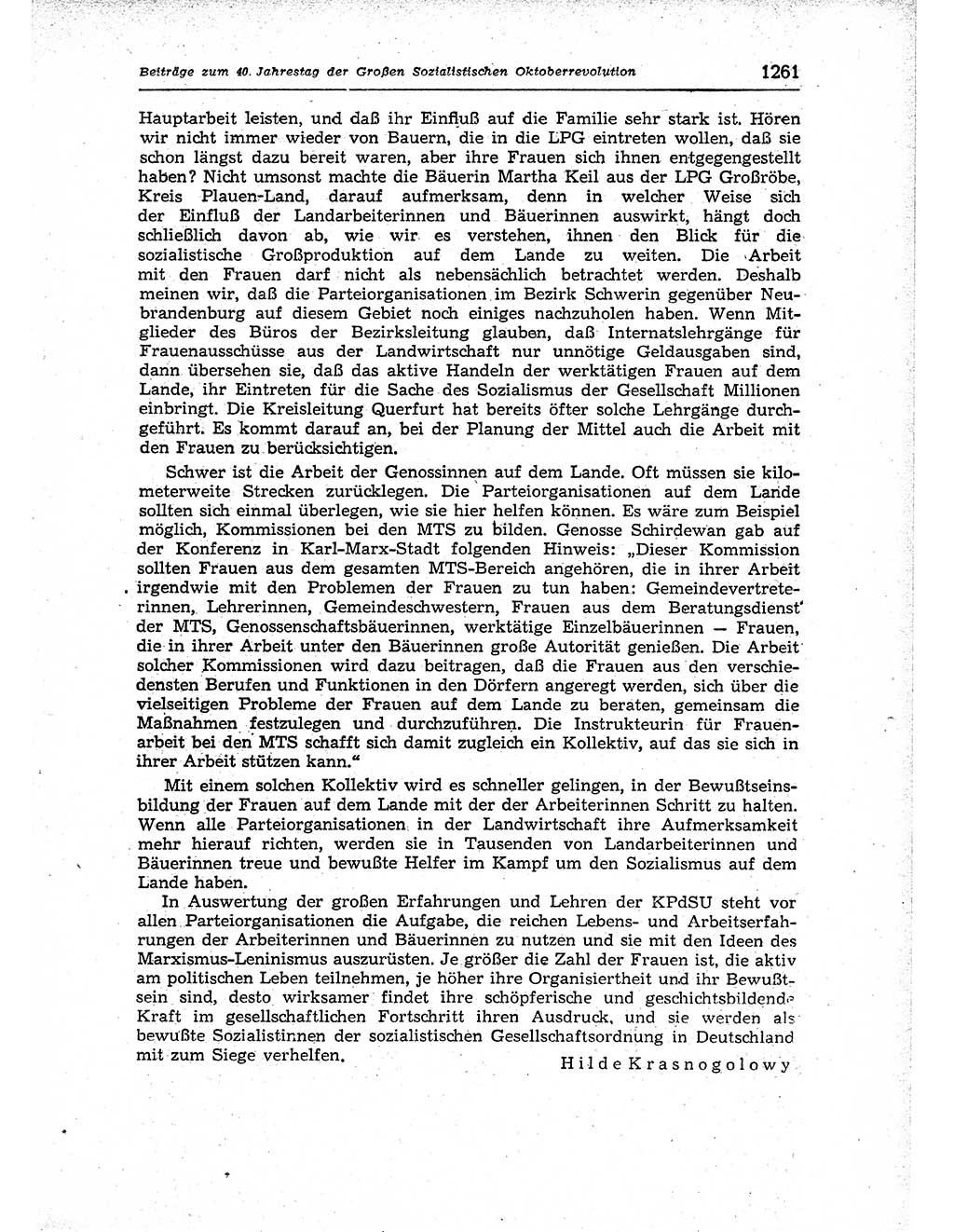 Neuer Weg (NW), Organ des Zentralkomitees (ZK) der SED (Sozialistische Einheitspartei Deutschlands) für Fragen des Parteiaufbaus und des Parteilebens, 12. Jahrgang [Deutsche Demokratische Republik (DDR)] 1957, Seite 1261 (NW ZK SED DDR 1957, S. 1261)