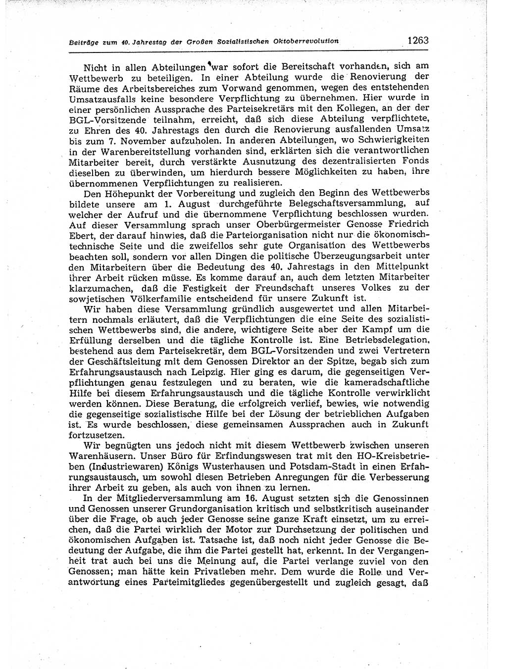 Neuer Weg (NW), Organ des Zentralkomitees (ZK) der SED (Sozialistische Einheitspartei Deutschlands) für Fragen des Parteiaufbaus und des Parteilebens, 12. Jahrgang [Deutsche Demokratische Republik (DDR)] 1957, Seite 1263 (NW ZK SED DDR 1957, S. 1263)
