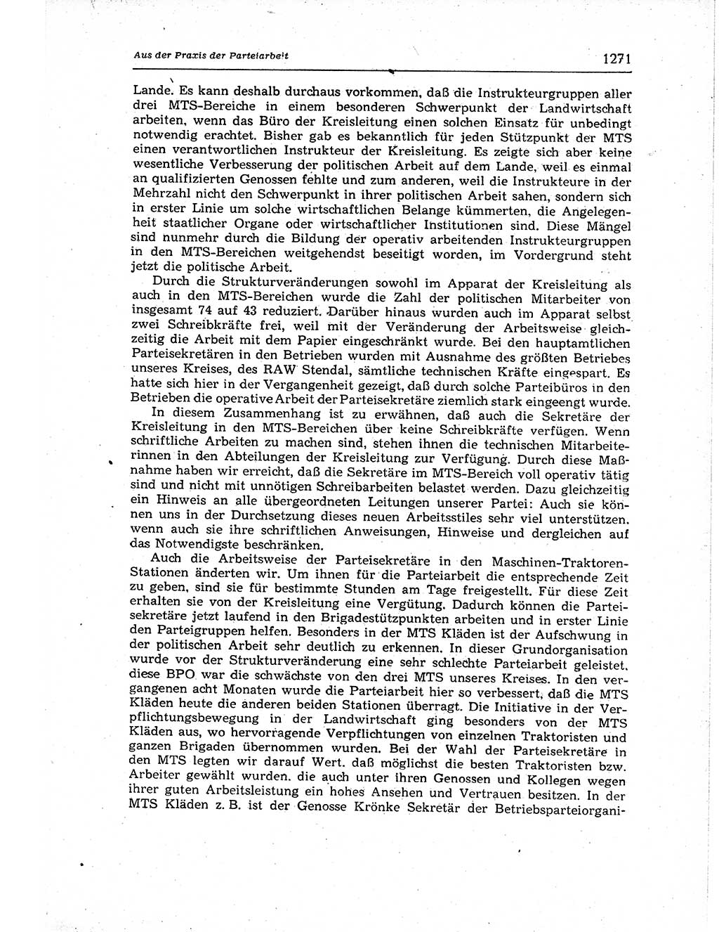 Neuer Weg (NW), Organ des Zentralkomitees (ZK) der SED (Sozialistische Einheitspartei Deutschlands) für Fragen des Parteiaufbaus und des Parteilebens, 12. Jahrgang [Deutsche Demokratische Republik (DDR)] 1957, Seite 1271 (NW ZK SED DDR 1957, S. 1271)