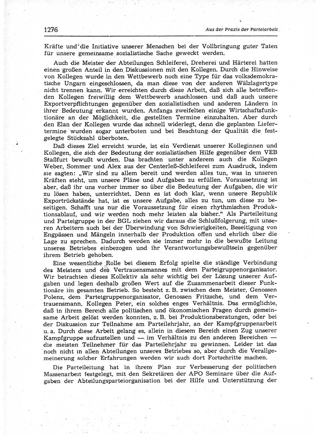 Neuer Weg (NW), Organ des Zentralkomitees (ZK) der SED (Sozialistische Einheitspartei Deutschlands) für Fragen des Parteiaufbaus und des Parteilebens, 12. Jahrgang [Deutsche Demokratische Republik (DDR)] 1957, Seite 1276 (NW ZK SED DDR 1957, S. 1276)