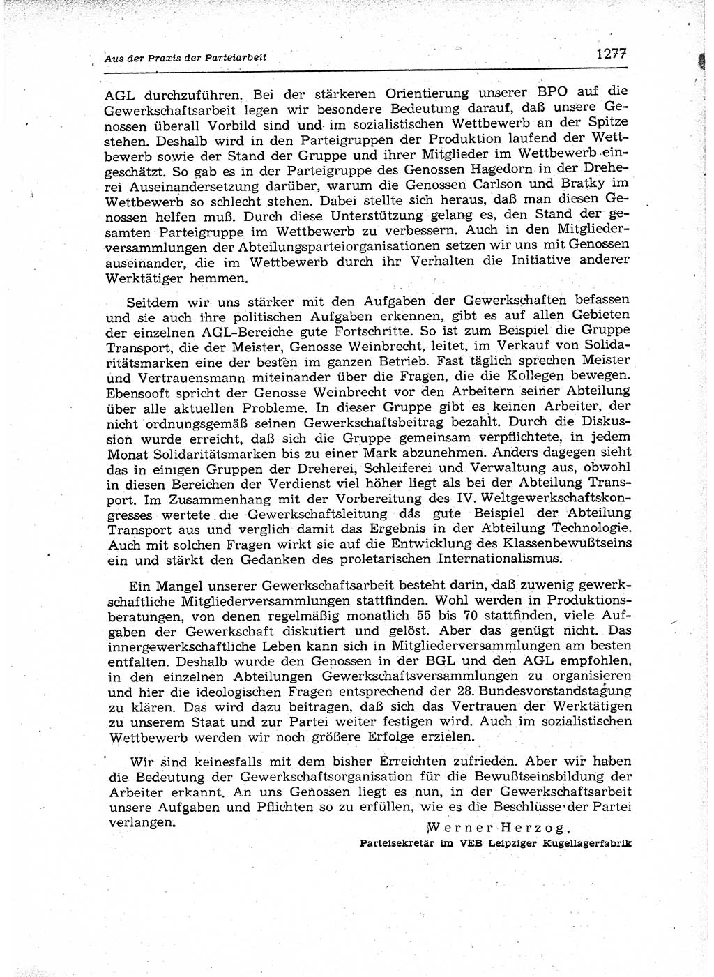 Neuer Weg (NW), Organ des Zentralkomitees (ZK) der SED (Sozialistische Einheitspartei Deutschlands) für Fragen des Parteiaufbaus und des Parteilebens, 12. Jahrgang [Deutsche Demokratische Republik (DDR)] 1957, Seite 1277 (NW ZK SED DDR 1957, S. 1277)