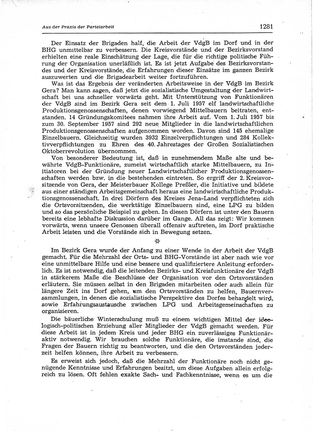 Neuer Weg (NW), Organ des Zentralkomitees (ZK) der SED (Sozialistische Einheitspartei Deutschlands) für Fragen des Parteiaufbaus und des Parteilebens, 12. Jahrgang [Deutsche Demokratische Republik (DDR)] 1957, Seite 1281 (NW ZK SED DDR 1957, S. 1281)