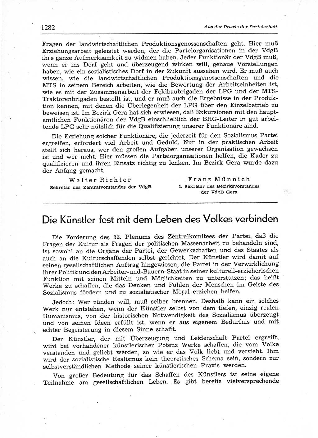 Neuer Weg (NW), Organ des Zentralkomitees (ZK) der SED (Sozialistische Einheitspartei Deutschlands) für Fragen des Parteiaufbaus und des Parteilebens, 12. Jahrgang [Deutsche Demokratische Republik (DDR)] 1957, Seite 1282 (NW ZK SED DDR 1957, S. 1282)