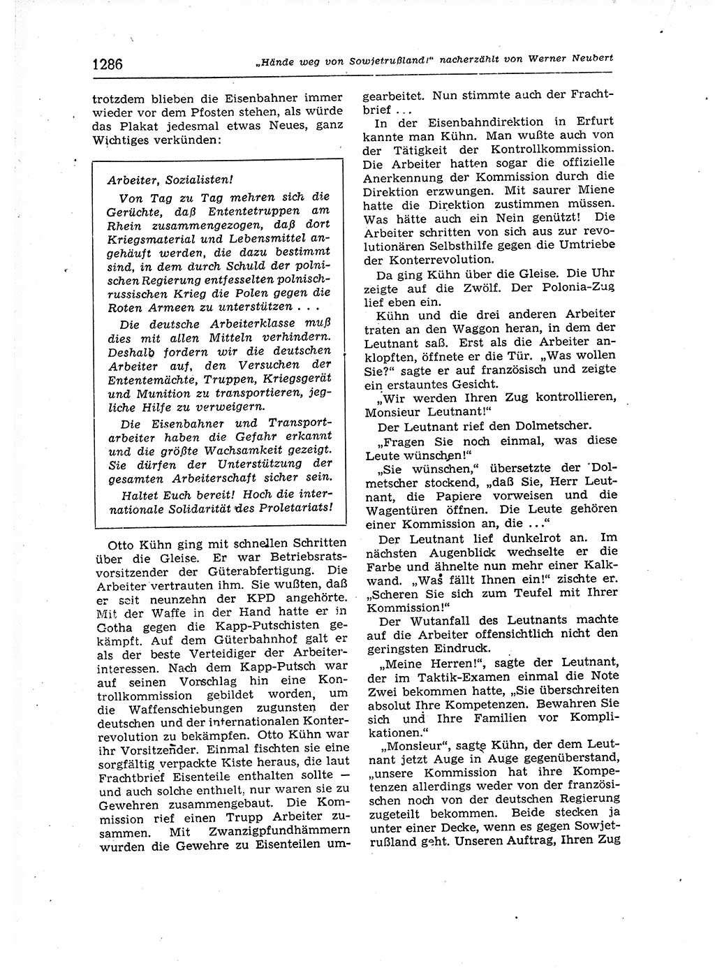 Neuer Weg (NW), Organ des Zentralkomitees (ZK) der SED (Sozialistische Einheitspartei Deutschlands) für Fragen des Parteiaufbaus und des Parteilebens, 12. Jahrgang [Deutsche Demokratische Republik (DDR)] 1957, Seite 1286 (NW ZK SED DDR 1957, S. 1286)