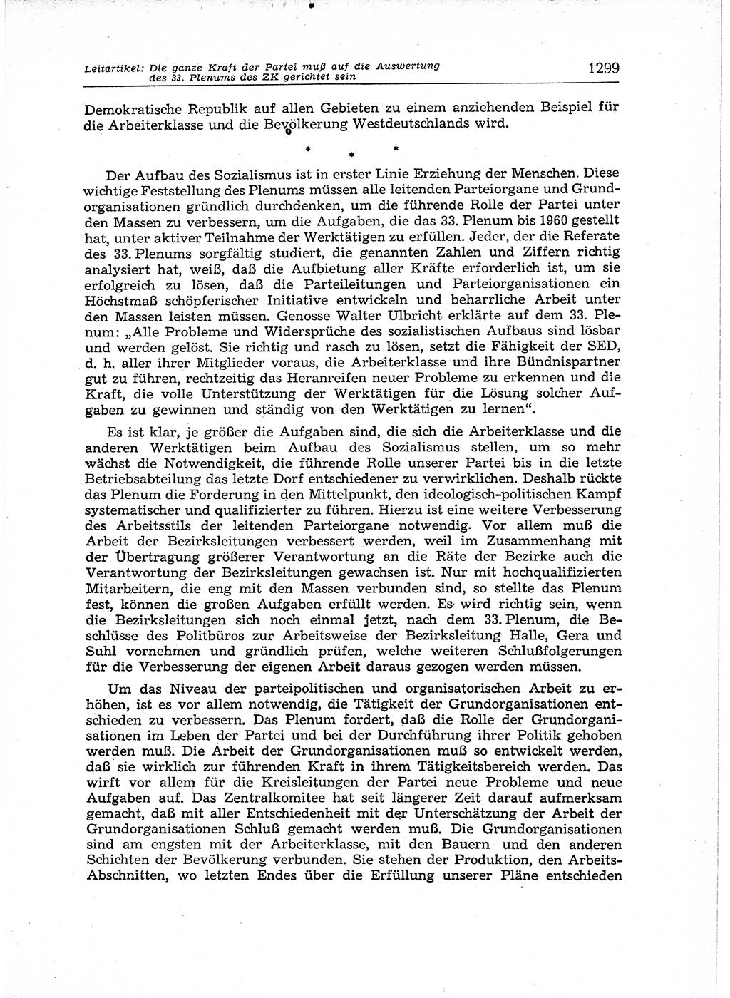 Neuer Weg (NW), Organ des Zentralkomitees (ZK) der SED (Sozialistische Einheitspartei Deutschlands) für Fragen des Parteiaufbaus und des Parteilebens, 12. Jahrgang [Deutsche Demokratische Republik (DDR)] 1957, Seite 1299 (NW ZK SED DDR 1957, S. 1299)