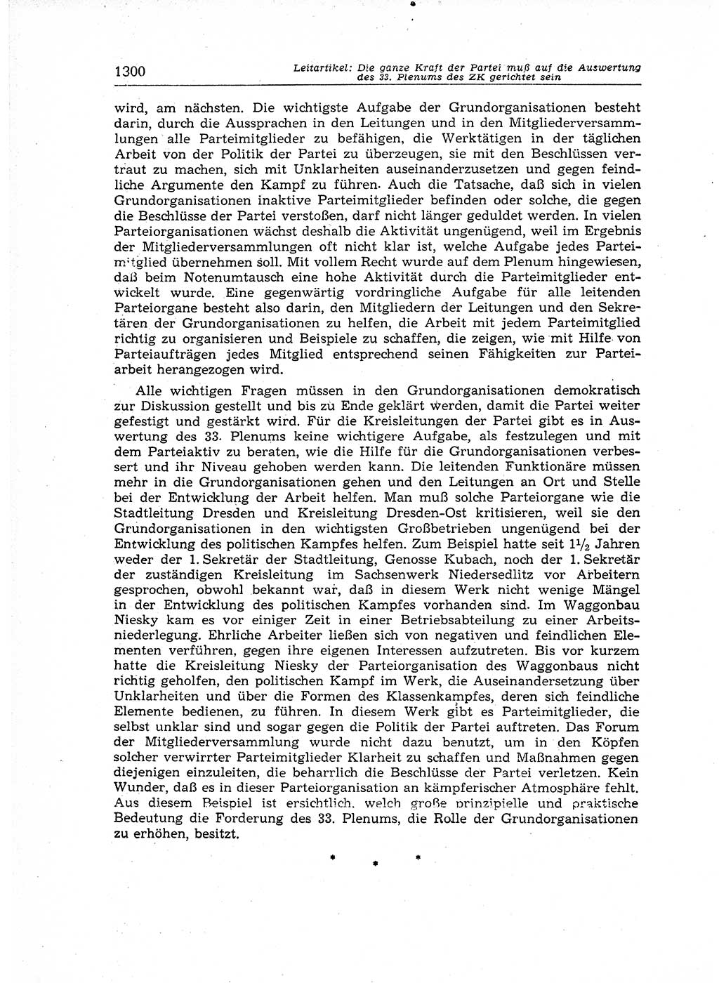 Neuer Weg (NW), Organ des Zentralkomitees (ZK) der SED (Sozialistische Einheitspartei Deutschlands) für Fragen des Parteiaufbaus und des Parteilebens, 12. Jahrgang [Deutsche Demokratische Republik (DDR)] 1957, Seite 1300 (NW ZK SED DDR 1957, S. 1300)