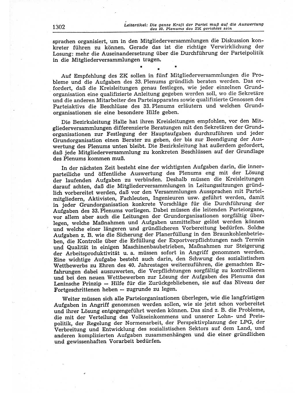 Neuer Weg (NW), Organ des Zentralkomitees (ZK) der SED (Sozialistische Einheitspartei Deutschlands) für Fragen des Parteiaufbaus und des Parteilebens, 12. Jahrgang [Deutsche Demokratische Republik (DDR)] 1957, Seite 1302 (NW ZK SED DDR 1957, S. 1302)