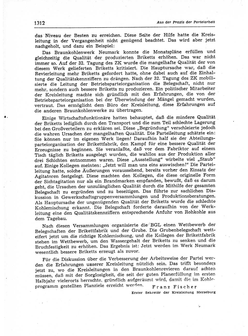 Neuer Weg (NW), Organ des Zentralkomitees (ZK) der SED (Sozialistische Einheitspartei Deutschlands) für Fragen des Parteiaufbaus und des Parteilebens, 12. Jahrgang [Deutsche Demokratische Republik (DDR)] 1957, Seite 1312 (NW ZK SED DDR 1957, S. 1312)