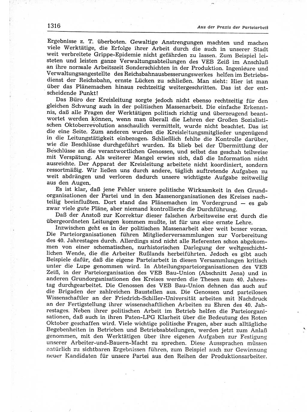 Neuer Weg (NW), Organ des Zentralkomitees (ZK) der SED (Sozialistische Einheitspartei Deutschlands) für Fragen des Parteiaufbaus und des Parteilebens, 12. Jahrgang [Deutsche Demokratische Republik (DDR)] 1957, Seite 1316 (NW ZK SED DDR 1957, S. 1316)