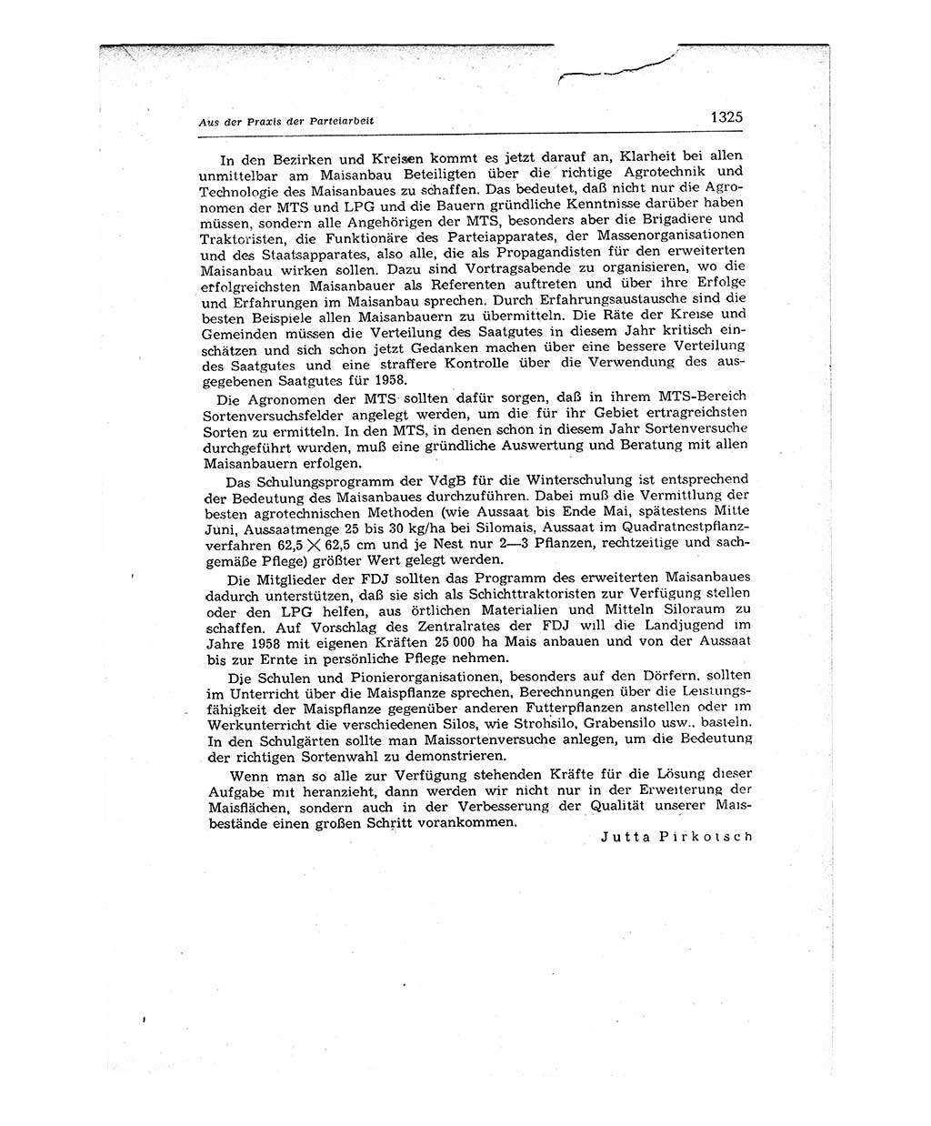 Neuer Weg (NW), Organ des Zentralkomitees (ZK) der SED (Sozialistische Einheitspartei Deutschlands) für Fragen des Parteiaufbaus und des Parteilebens, 12. Jahrgang [Deutsche Demokratische Republik (DDR)] 1957, Seite 1325 (NW ZK SED DDR 1957, S. 1325)