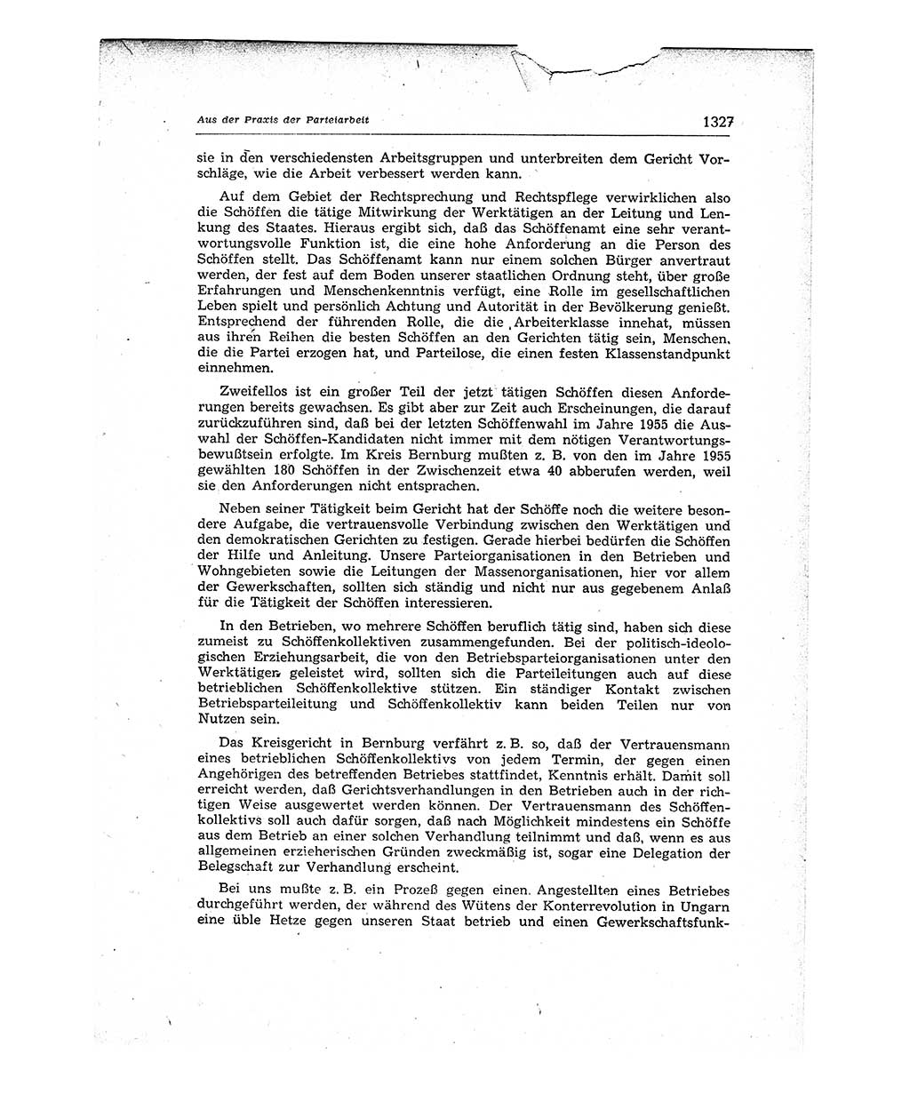 Neuer Weg (NW), Organ des Zentralkomitees (ZK) der SED (Sozialistische Einheitspartei Deutschlands) für Fragen des Parteiaufbaus und des Parteilebens, 12. Jahrgang [Deutsche Demokratische Republik (DDR)] 1957, Seite 1327 (NW ZK SED DDR 1957, S. 1327)