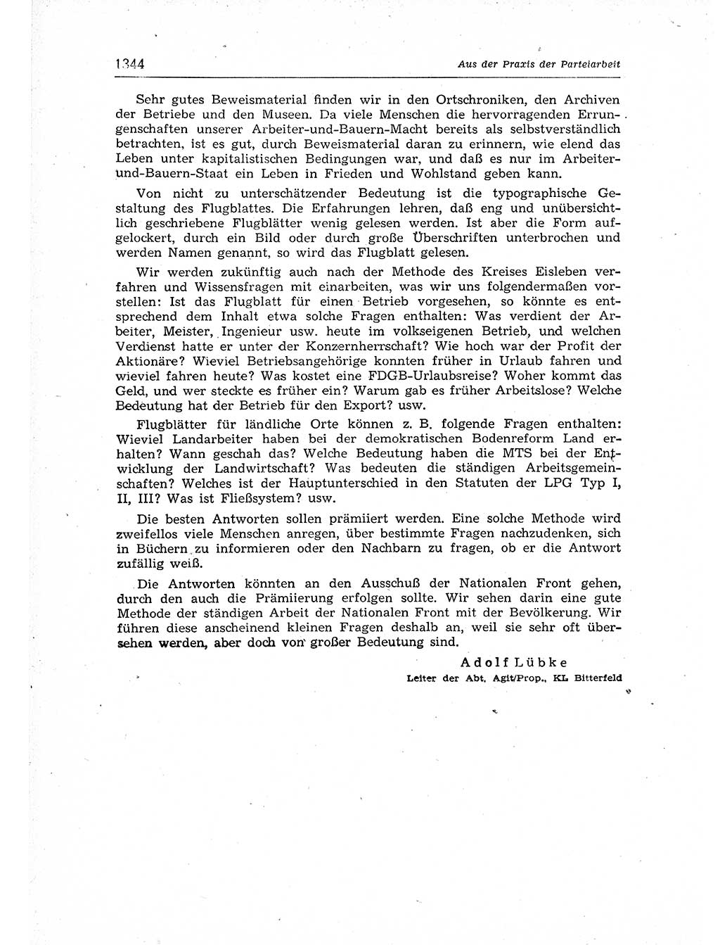 Neuer Weg (NW), Organ des Zentralkomitees (ZK) der SED (Sozialistische Einheitspartei Deutschlands) für Fragen des Parteiaufbaus und des Parteilebens, 12. Jahrgang [Deutsche Demokratische Republik (DDR)] 1957, Seite 1344 (NW ZK SED DDR 1957, S. 1344)