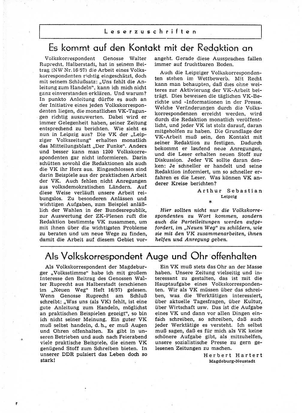 Neuer Weg (NW), Organ des Zentralkomitees (ZK) der SED (Sozialistische Einheitspartei Deutschlands) für Fragen des Parteiaufbaus und des Parteilebens, 12. Jahrgang [Deutsche Demokratische Republik (DDR)] 1957, Seite 1356 (NW ZK SED DDR 1957, S. 1356)