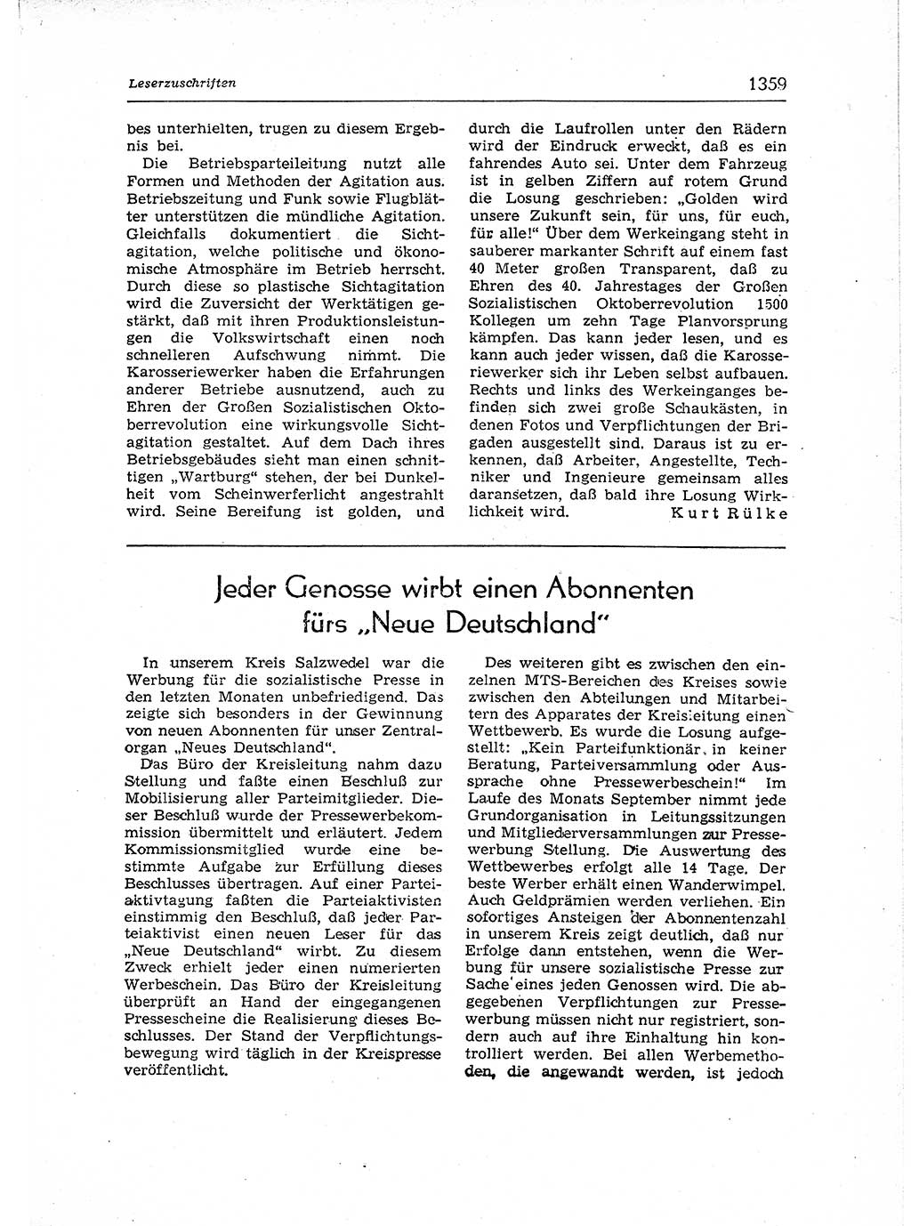 Neuer Weg (NW), Organ des Zentralkomitees (ZK) der SED (Sozialistische Einheitspartei Deutschlands) für Fragen des Parteiaufbaus und des Parteilebens, 12. Jahrgang [Deutsche Demokratische Republik (DDR)] 1957, Seite 1359 (NW ZK SED DDR 1957, S. 1359)