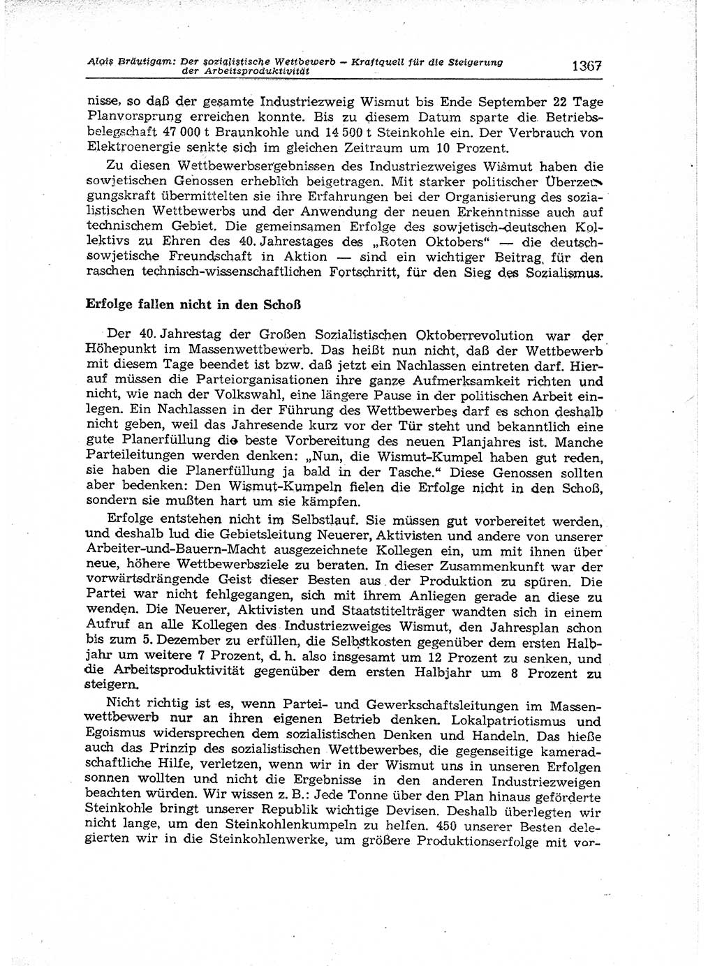 Neuer Weg (NW), Organ des Zentralkomitees (ZK) der SED (Sozialistische Einheitspartei Deutschlands) für Fragen des Parteiaufbaus und des Parteilebens, 12. Jahrgang [Deutsche Demokratische Republik (DDR)] 1957, Seite 1367 (NW ZK SED DDR 1957, S. 1367)