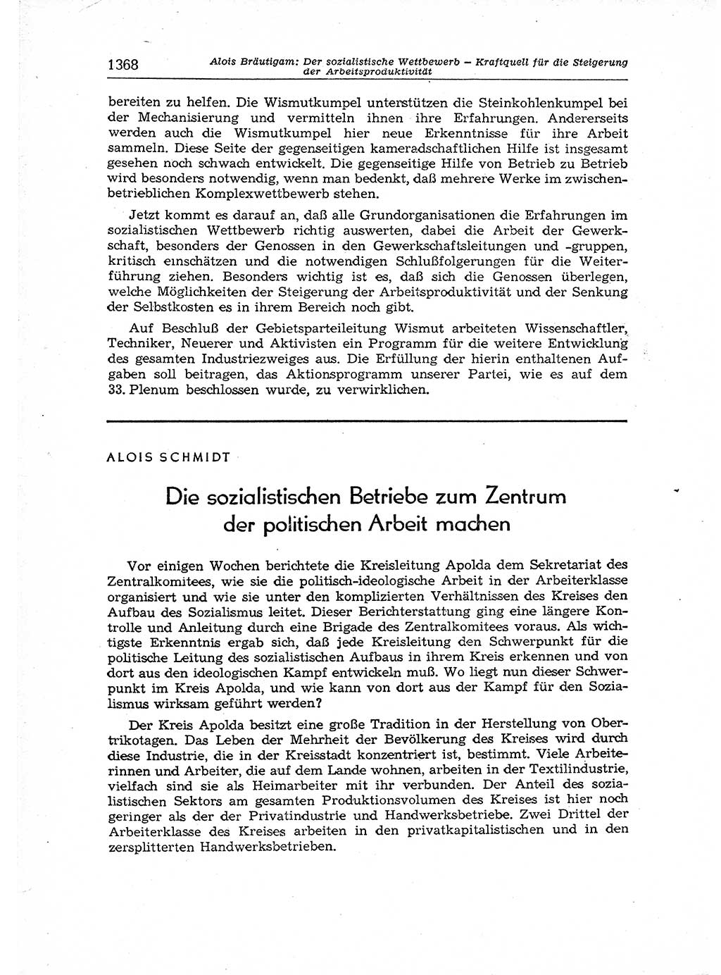 Neuer Weg (NW), Organ des Zentralkomitees (ZK) der SED (Sozialistische Einheitspartei Deutschlands) für Fragen des Parteiaufbaus und des Parteilebens, 12. Jahrgang [Deutsche Demokratische Republik (DDR)] 1957, Seite 1368 (NW ZK SED DDR 1957, S. 1368)