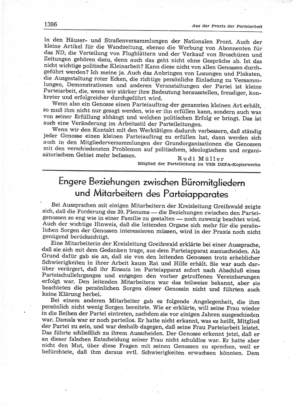 Neuer Weg (NW), Organ des Zentralkomitees (ZK) der SED (Sozialistische Einheitspartei Deutschlands) für Fragen des Parteiaufbaus und des Parteilebens, 12. Jahrgang [Deutsche Demokratische Republik (DDR)] 1957, Seite 1386 (NW ZK SED DDR 1957, S. 1386)
