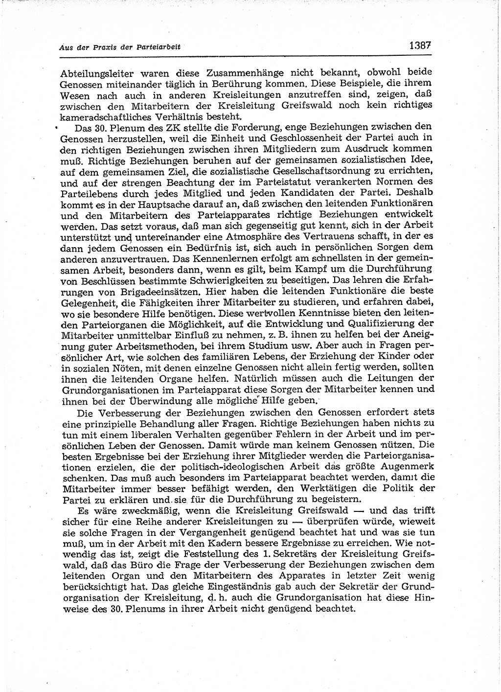 Neuer Weg (NW), Organ des Zentralkomitees (ZK) der SED (Sozialistische Einheitspartei Deutschlands) für Fragen des Parteiaufbaus und des Parteilebens, 12. Jahrgang [Deutsche Demokratische Republik (DDR)] 1957, Seite 1387 (NW ZK SED DDR 1957, S. 1387)