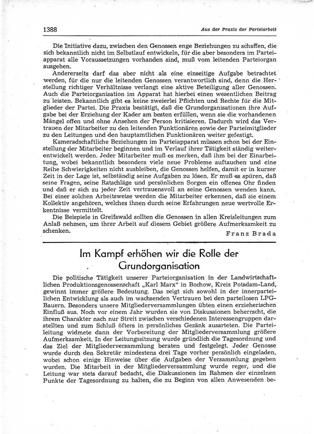 Neuer Weg (NW), Organ des Zentralkomitees (ZK) der SED (Sozialistische Einheitspartei Deutschlands) für Fragen des Parteiaufbaus und des Parteilebens, 12. Jahrgang [Deutsche Demokratische Republik (DDR)] 1957, Seite 1388 (NW ZK SED DDR 1957, S. 1388)