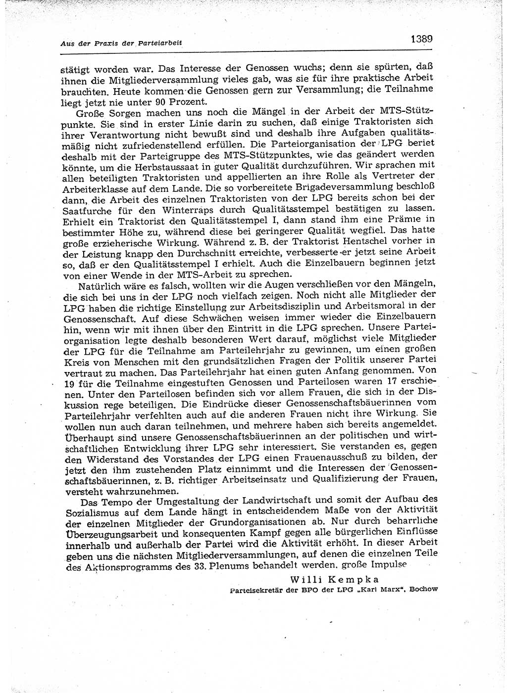 Neuer Weg (NW), Organ des Zentralkomitees (ZK) der SED (Sozialistische Einheitspartei Deutschlands) für Fragen des Parteiaufbaus und des Parteilebens, 12. Jahrgang [Deutsche Demokratische Republik (DDR)] 1957, Seite 1389 (NW ZK SED DDR 1957, S. 1389)